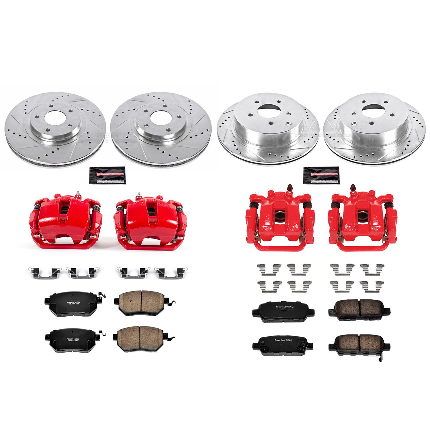 Power Stop 03-05 Infiniti FX35 Front & Rear Z23 Evolution Sport Brake Kit w/Calipers (1x psbS2876, 1x psbK2427, 1x psbS2786, 1x psbK091) thumbnail 2