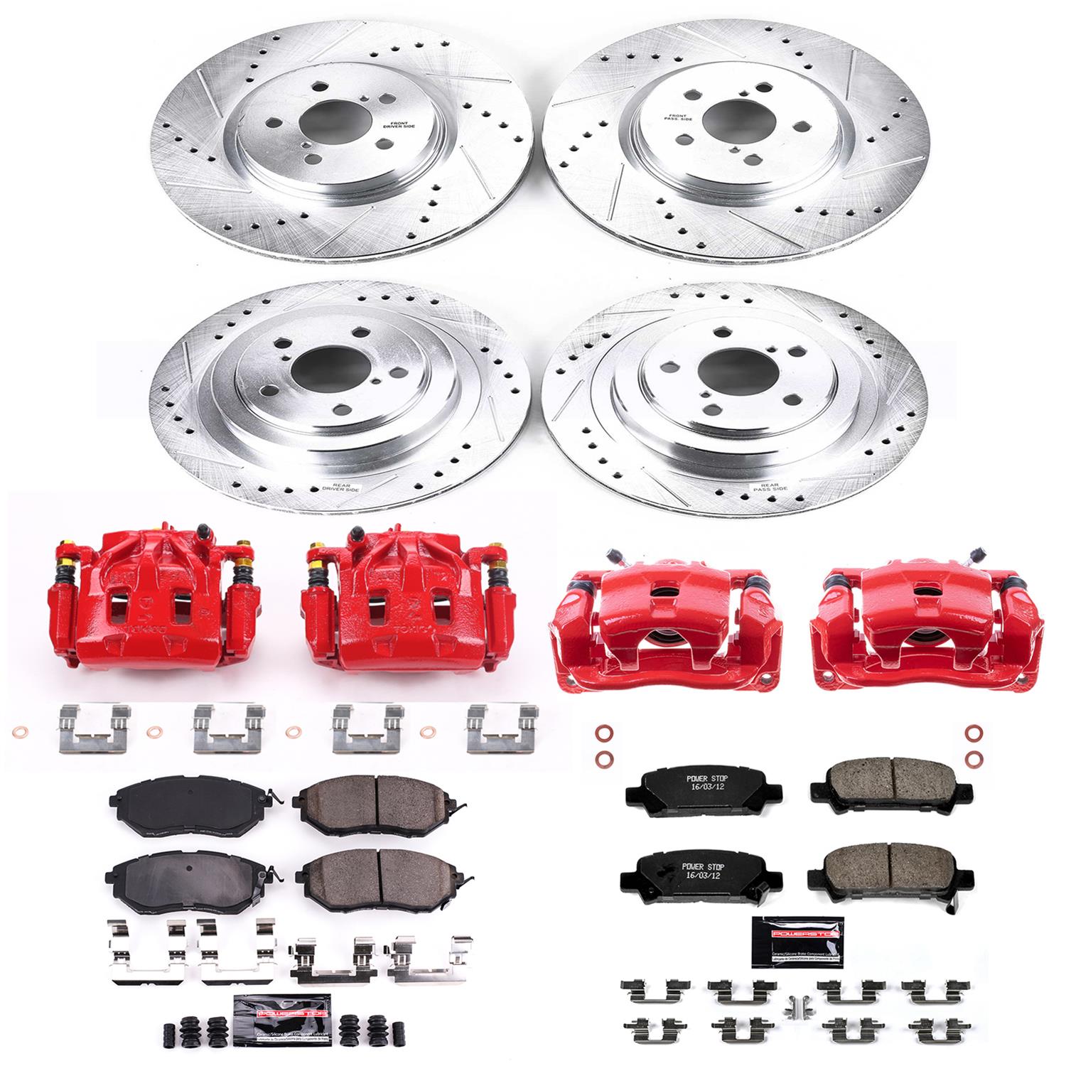 Power Stop 05-09 Subaru Legacy Front & Rear Z23 Evolution Sport Brake Kit w/Calipers (1x psbK285, 1x psbS3348, 1x psbK219, 1x psbS3104) thumbnail 4