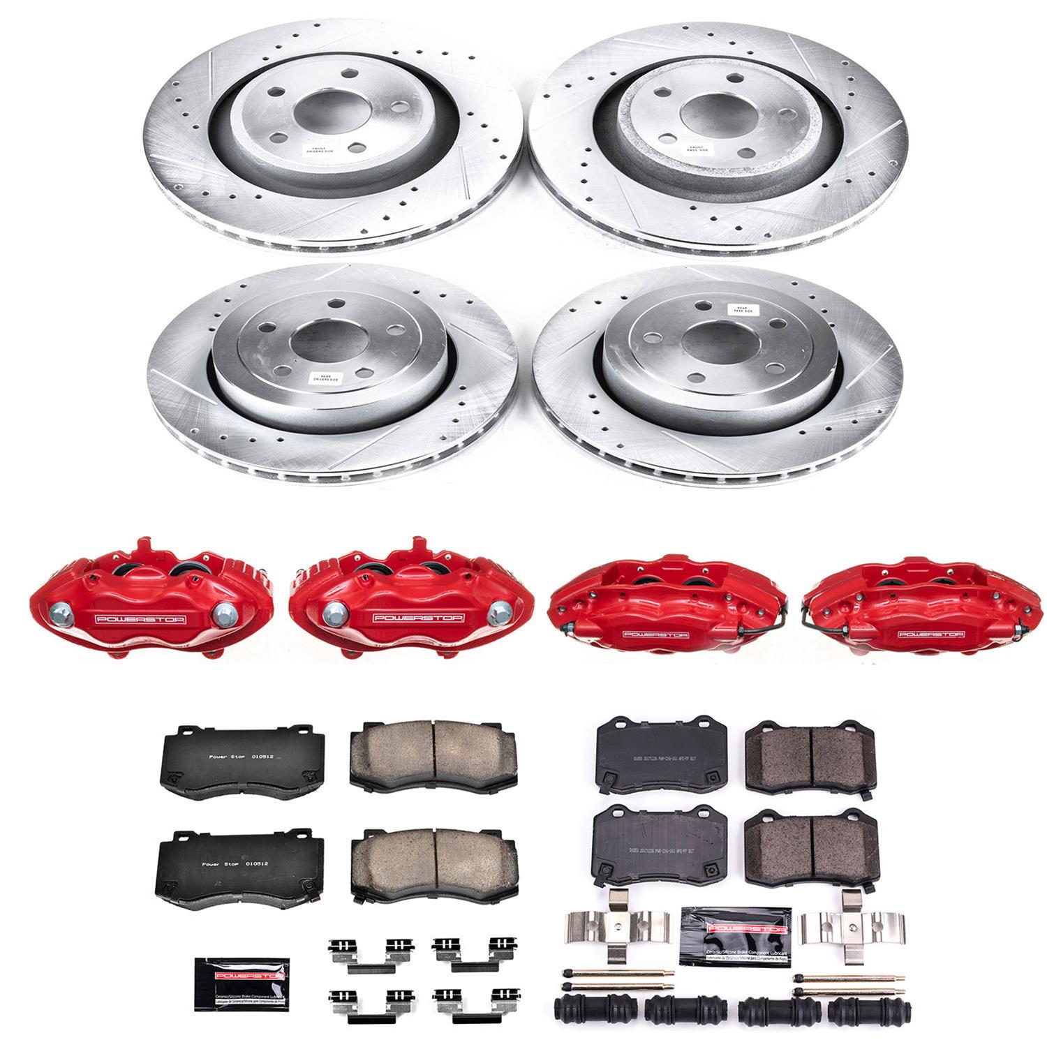 Power Stop 06-10 Jeep Grand Cherokee Front & Rear Z23 Evolution Sport Brake Kit w/Calipers (1x psbS5086, 1x psbK2924, 1x psbS5084, 1x psbK2949) thumbnail 5
