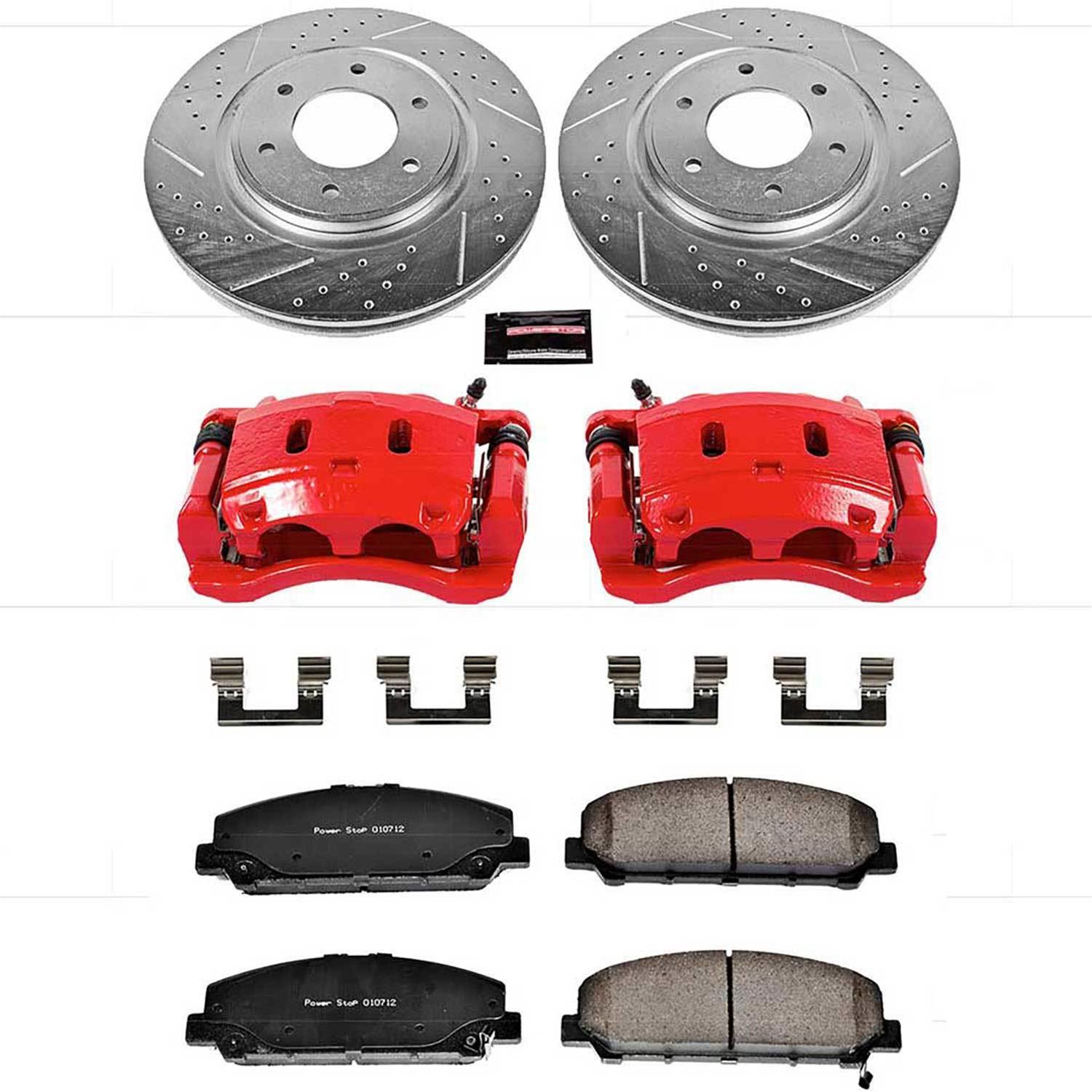 PowerStop Front and Rear Z23 Evolution Kit with Calipers | 2008–2009 Infiniti EX35 (KC9065) main image 1