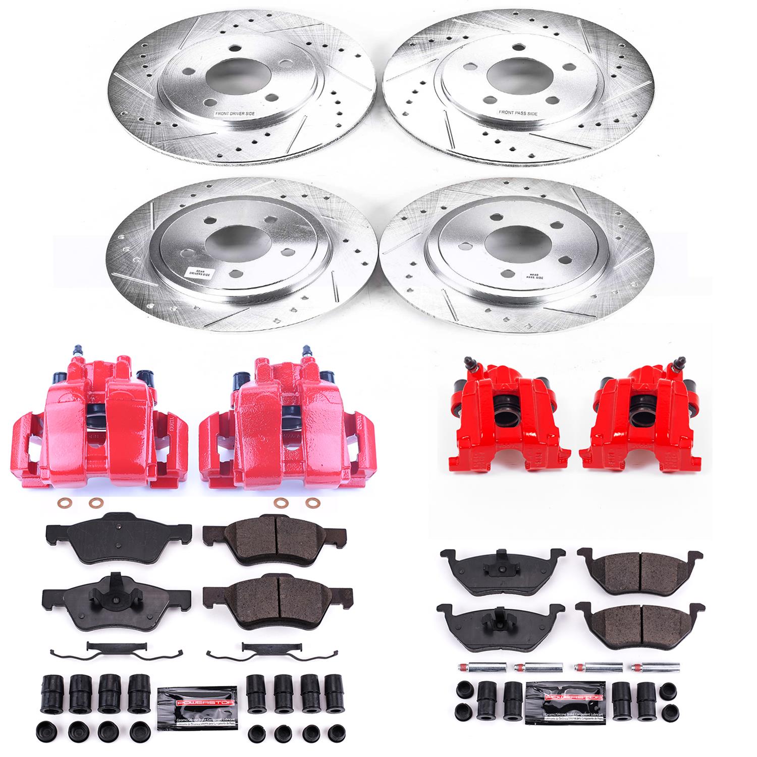 Power Stop 2007 Ford Escape Front & Rear Z23 Evolution Sport Brake Kit w/Calipers (1x psbS4942, 1x psbK4580, 1x psbS3116, 1x psbK4585) thumbnail 4