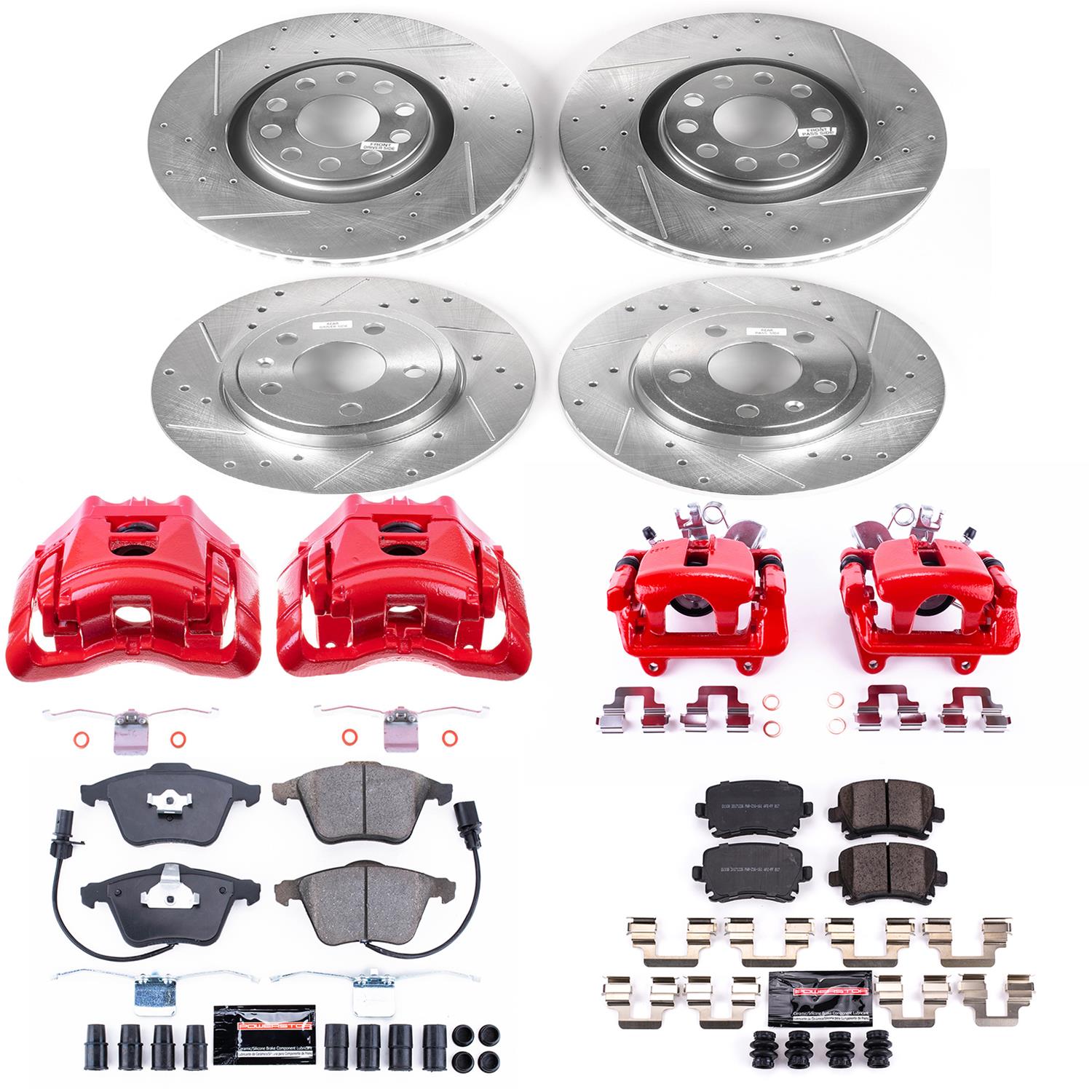 Power Stop 05-06 Audi A4 Front & Rear Z23 Evolution Sport Brake Kit w/Calipers (1x psbS3414, 1x psbS3246, 1x psbK4624, 1x psbK2990) thumbnail 4