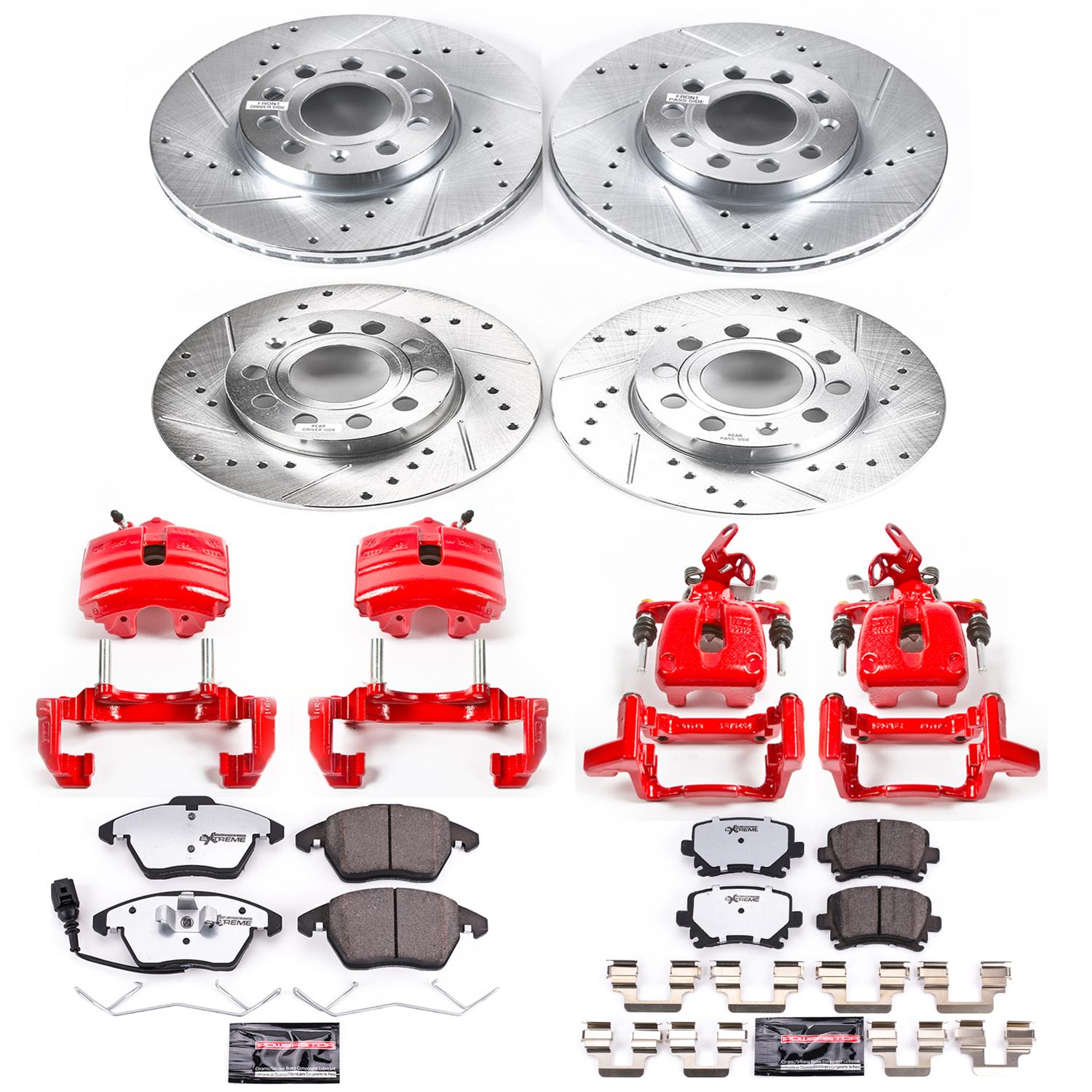 Power Stop 05-10 Volkswagen Jetta Front & Rear Z26 Street Warrior Brake Kit w/Calipers (1x psbKC4623-26, 1x psbKC4627A-26) thumbnail 5