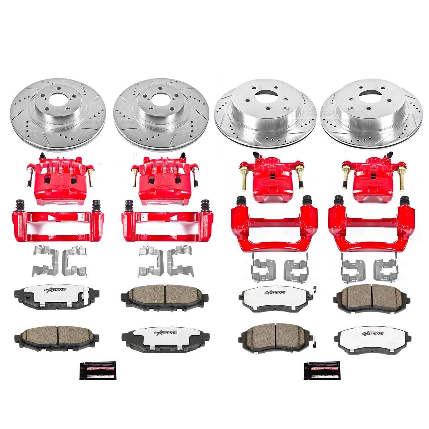 Power Stop 09-10 Subaru Forester Front & Rear Z26 Street Warrior Brake Kit w/Calipers (1x psbKC4631-26, 1x psbKC3038A-26) thumbnail 3