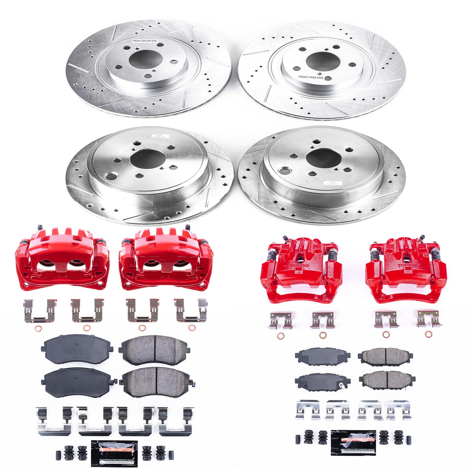 Power Stop 10-12 Subaru Legacy Front & Rear Z23 Evolution Sport Brake Kit w/Calipers (1x psbK4631, 1x psbS2682B, 1x psbK3038, 1x psbS6276) thumbnail 5