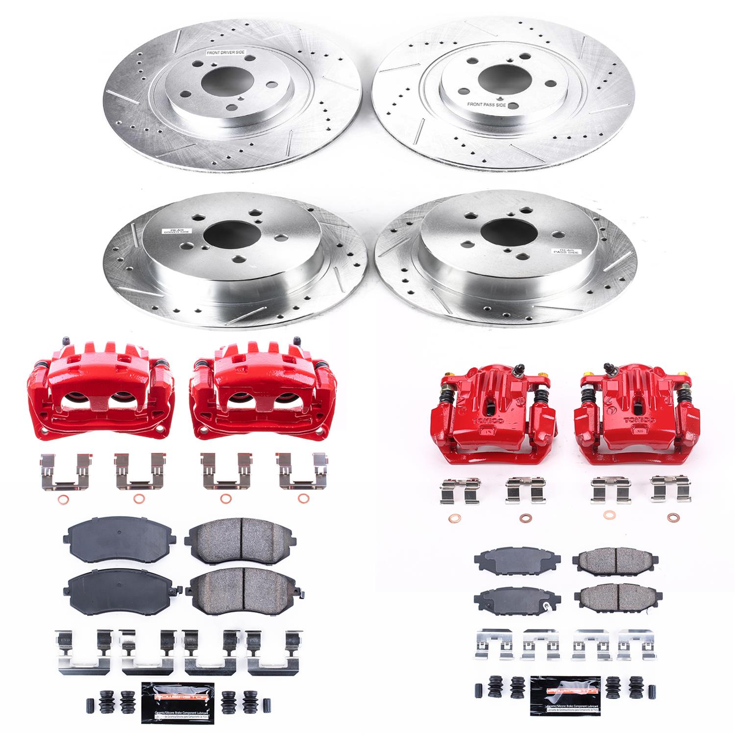 Power Stop 06-09 Subaru Legacy Front & Rear Z23 Evolution Sport Brake Kit w/Calipers (1x psbK4632, 1x psbS2682B, 1x psbS3224, 1x psbK3038) thumbnail 5