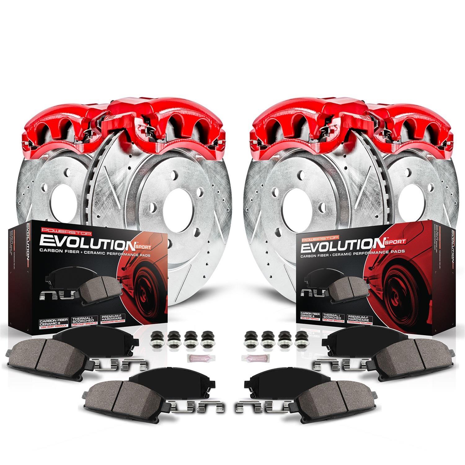 Power Stop 08-14 Subaru Tribeca Front and Rear Z23 Evolution Kit w/Cals (1x psbS3348, 1x psbK4645, 1x psbK4603, 1x psbS3234) thumbnail 2