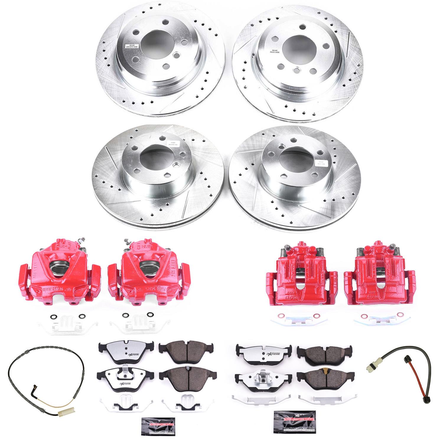 Power Stop 08-10 BMW 328i Front & Rear Z26 Street Warrior Brake Kit w/Calipers (1x psbKC4677-26, 1x psbKC3002-26) thumbnail 3