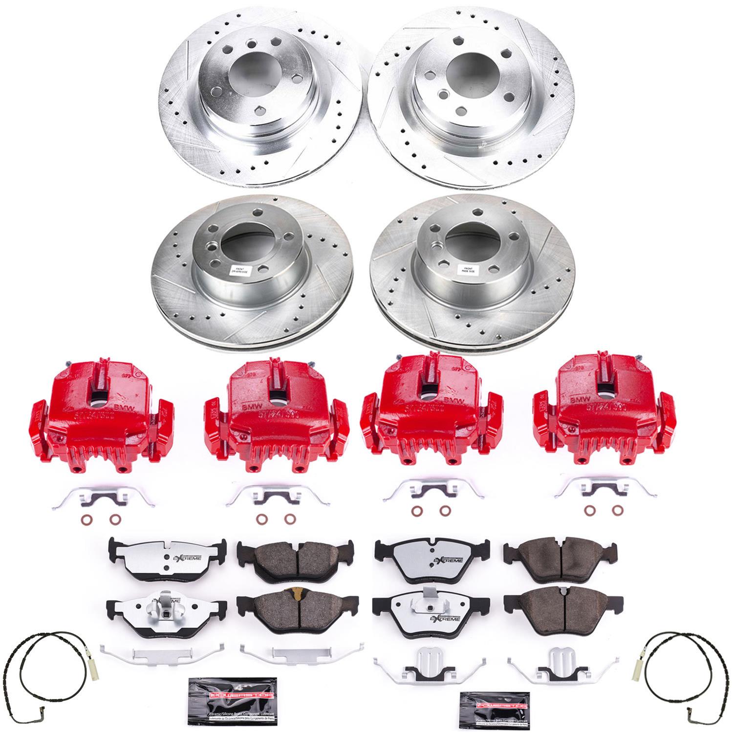 Power Stop 2007 BMW 328i Front & Rear Z26 Street Warrior Brake Kit w/Calipers (1x psbKC4590-26, 1x psbKC044-26) thumbnail 8