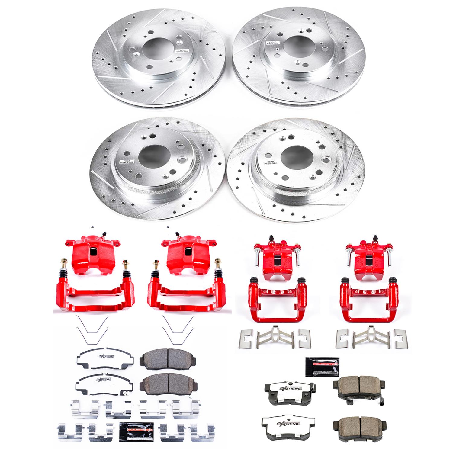 Power Stop 02-04 Acura RL Front & Rear Z26 Street Warrior Brake Kit w/Calipers (1x psbKC2309-26, 1x psbKC4989-26) thumbnail 8