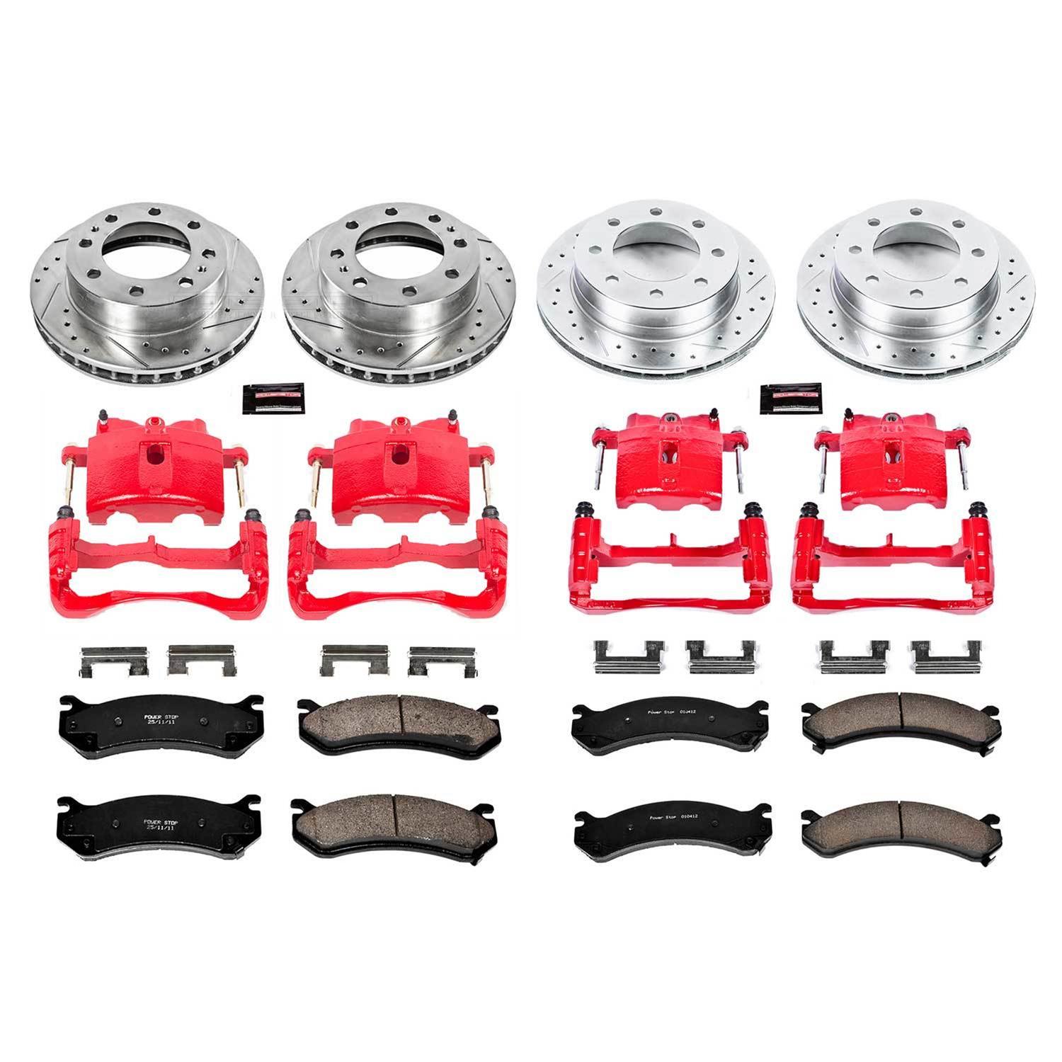 Power Stop 2003 Chevrolet Silverado 1500 HD Front & Rear Z23 Evolution Sport Brake Kit w/Calipers (Bundled Kit) thumbnail 2