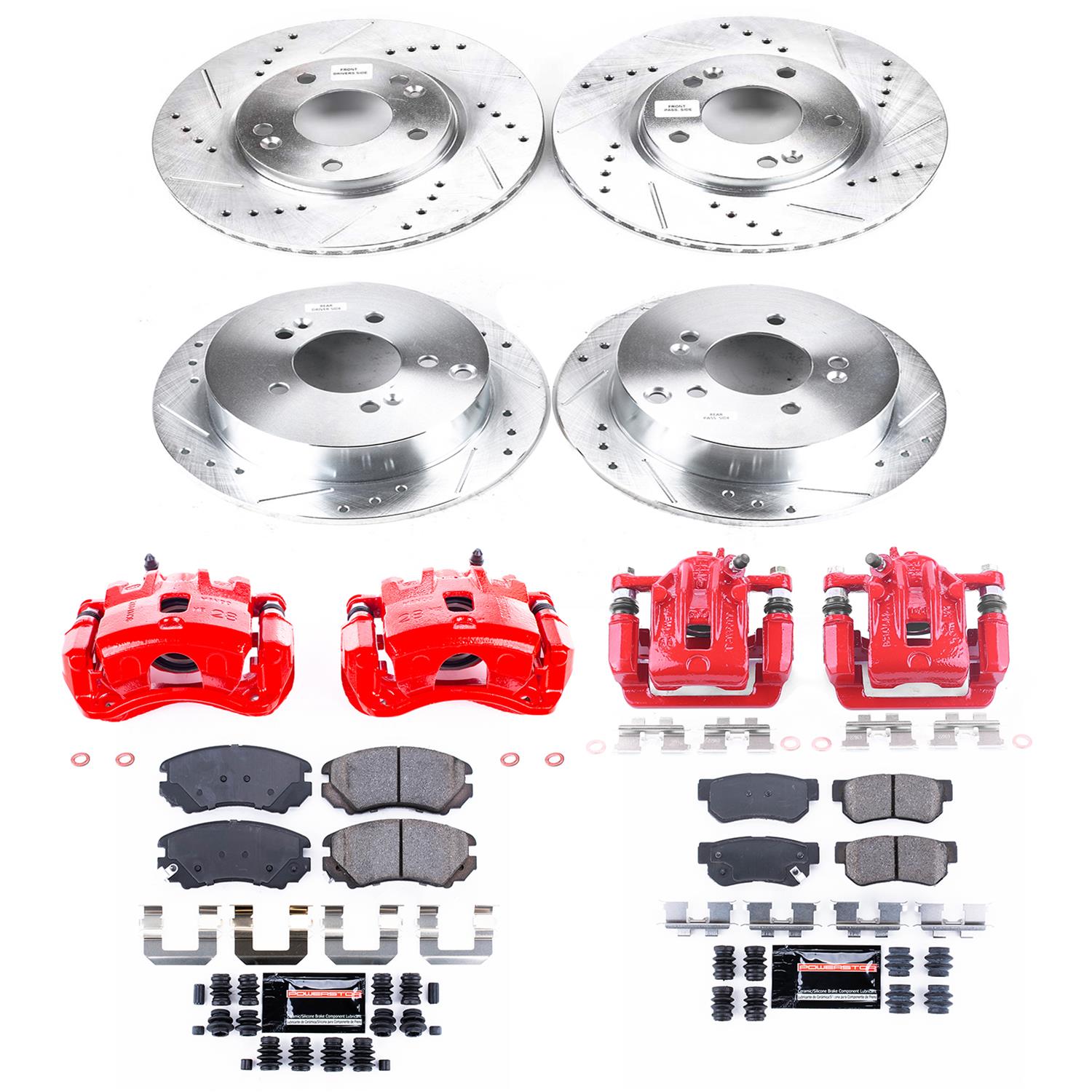 Power Stop 05-09 Hyundai Tucson Front & Rear Z23 Evolution Sport Brake Kit w/Calipers (1x psbS3100, 1x psbK5213, 1x psbS2996, 1x psbK165) thumbnail 2