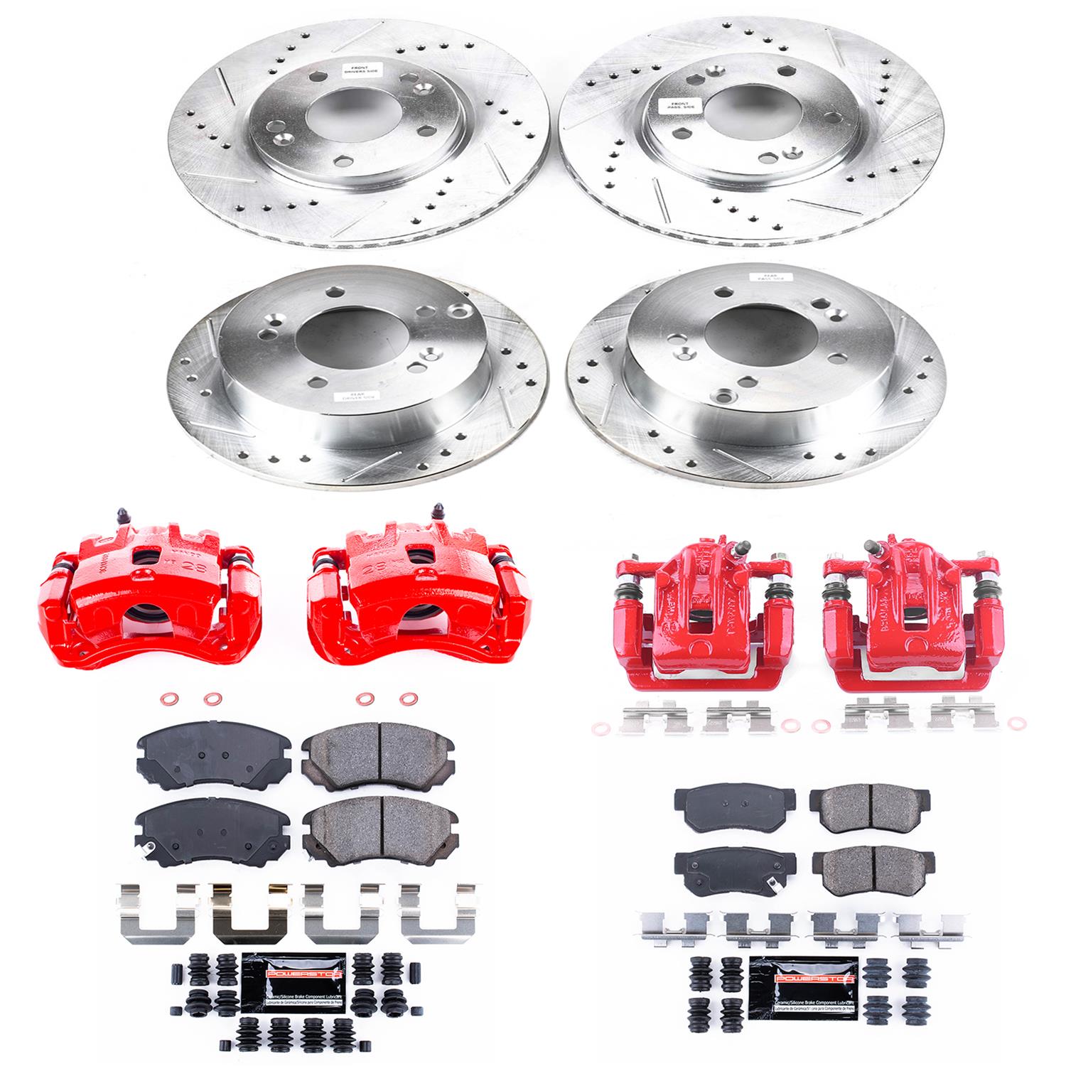 Power Stop 05-09 Hyundai Tucson Front & Rear Z23 Evolution Sport Brake Kit w/Calipers (1x psbS3100, 1x psbK5214, 1x psbS2996, 1x psbK165) thumbnail 5