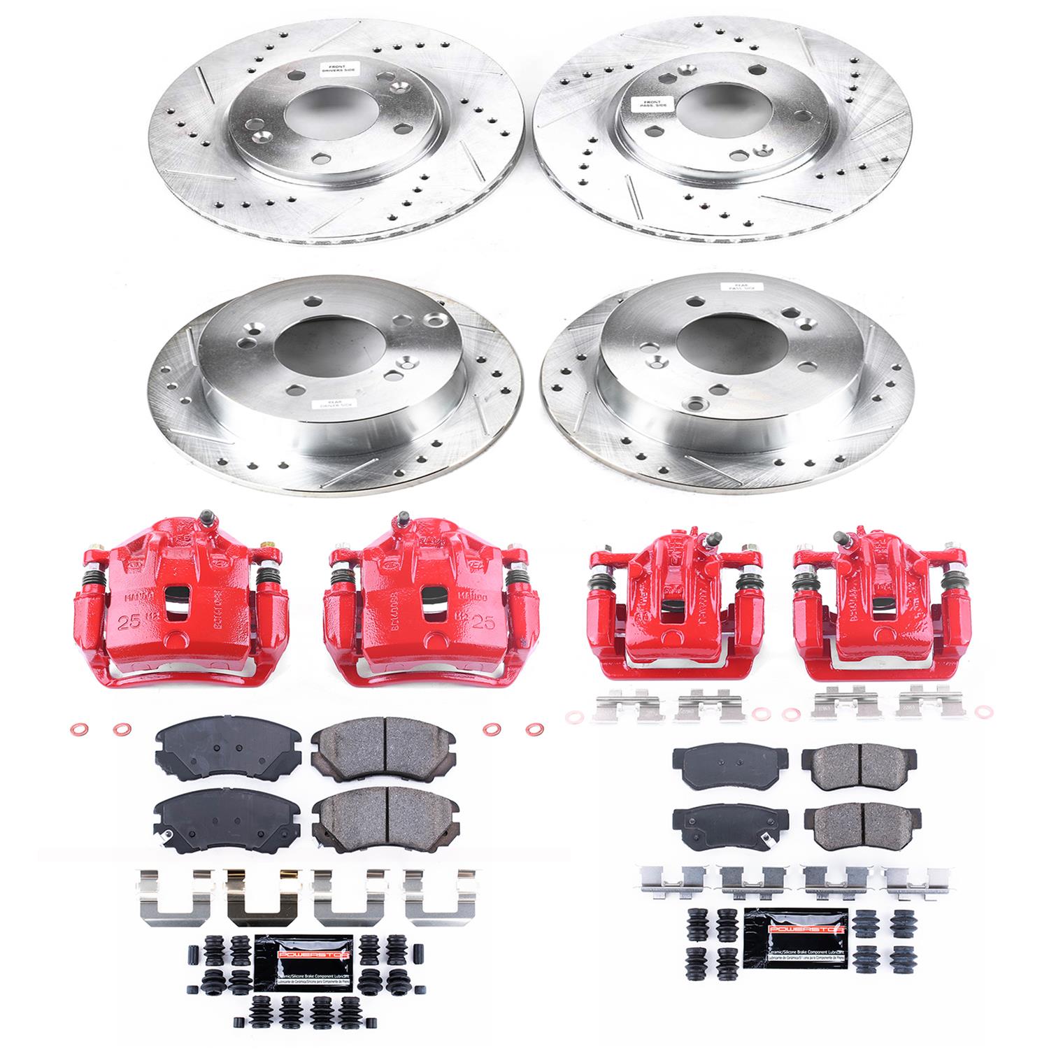 Power Stop 06-08 Hyundai Sonata Front & Rear Z23 Evolution Sport Brake Kit w/Calipers (1x psbS2998, 1x psbS3100, 1x psbK5214, 1x psbK165) thumbnail 2