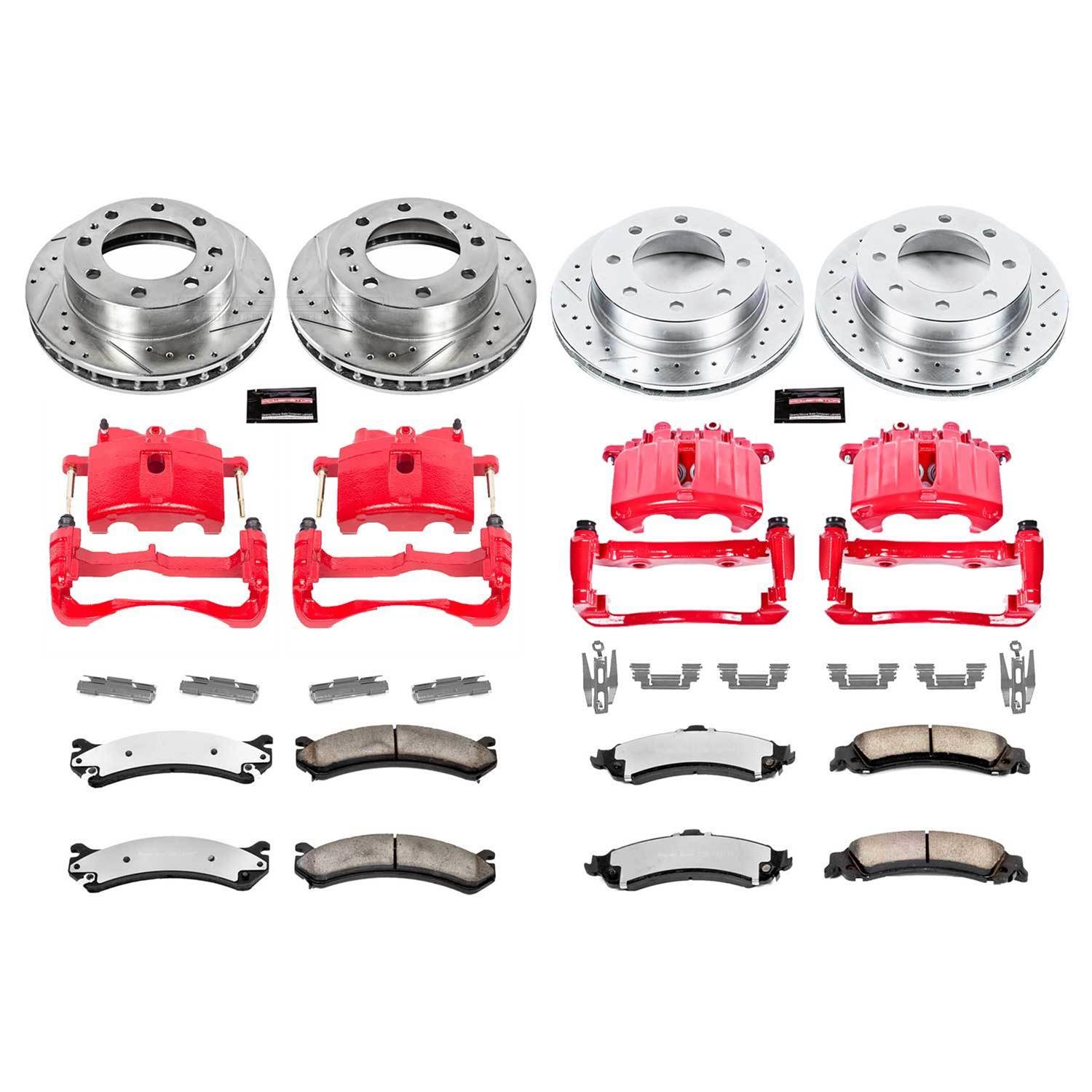 Power Stop 2005 GMC Sierra 1500 HD Front and Rear Z36 Truck & Tow Kit w/Cals (1x psbK2020-36, 1x psbS4764, 1x psbK5225-36, 1x psbS4730) thumbnail 3