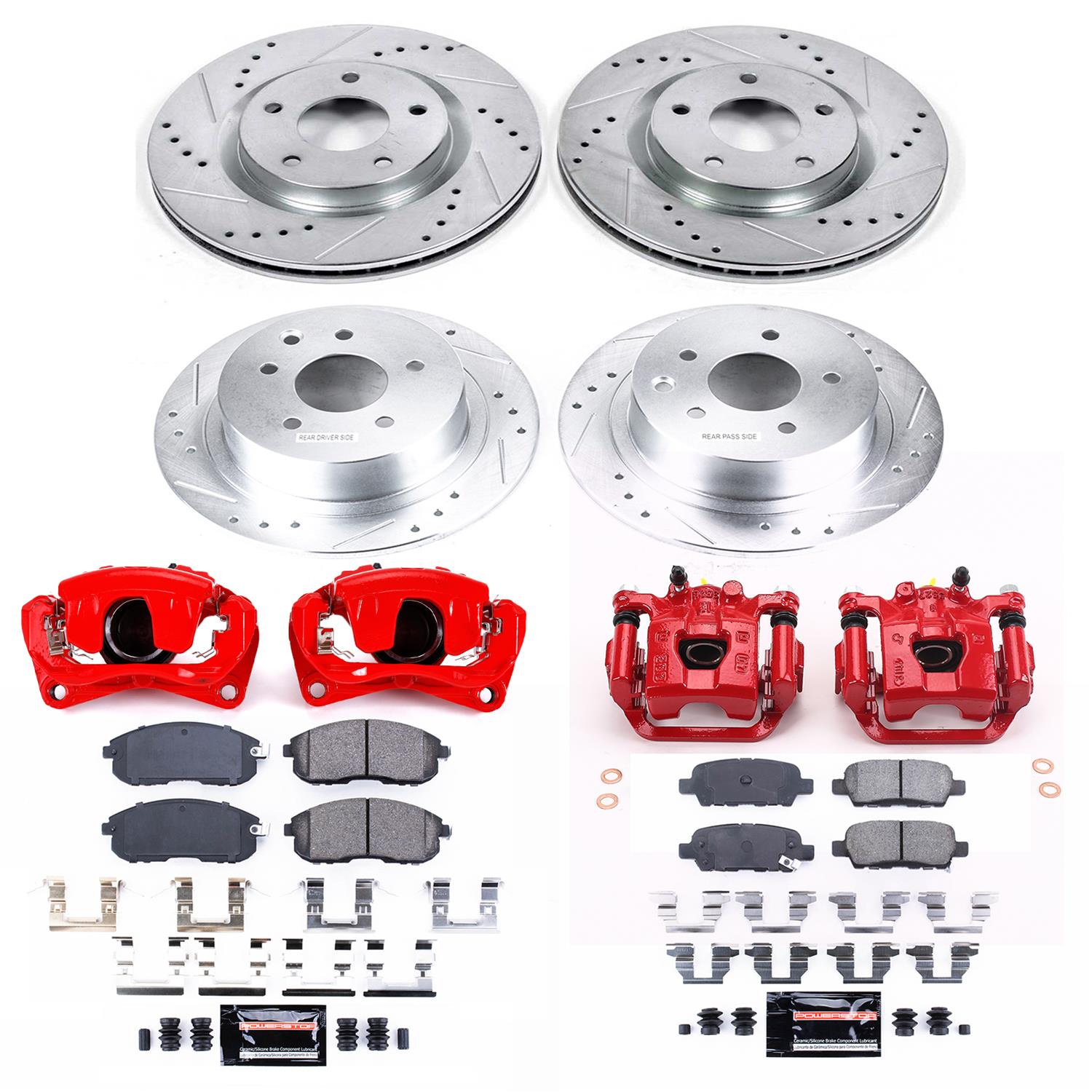 Power Stop 07-10 Nissan Sentra Front & Rear Z23 Evolution Sport Brake Kit w/Calipers (1x psbK098, 1x psbK5217, 1x psbS3308, 1x psbS3582) thumbnail 2