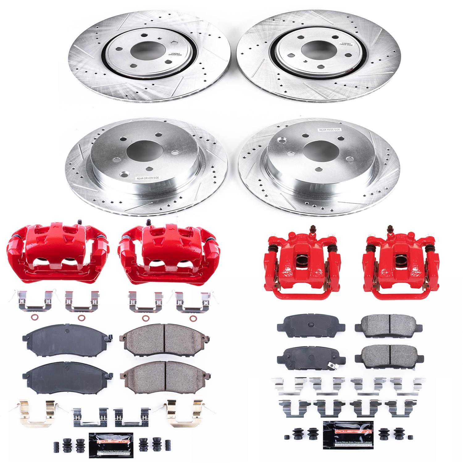 Power Stop 05-08 INFINITI FX45 Front and Rear Z23 Evolution Kit w/Cals (1x psbS3310, 1x psbK2427, 1x psbS2786, 1x psbK5264) thumbnail 5