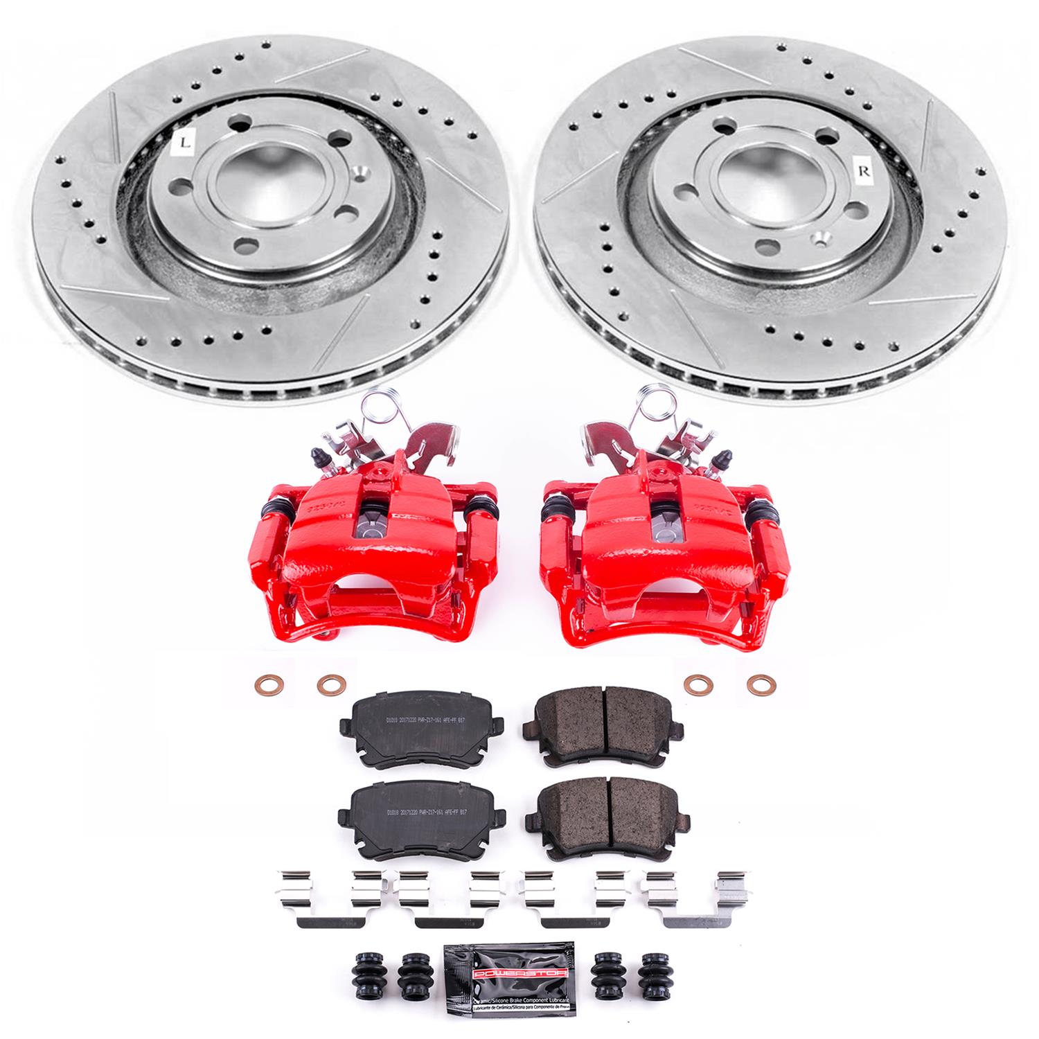Power Stop 04-09 Audi S4 Rear Z23 Evolution Sport Brake Kit w/Calipers (1x psbK4564, 1x psbS3252) thumbnail 2