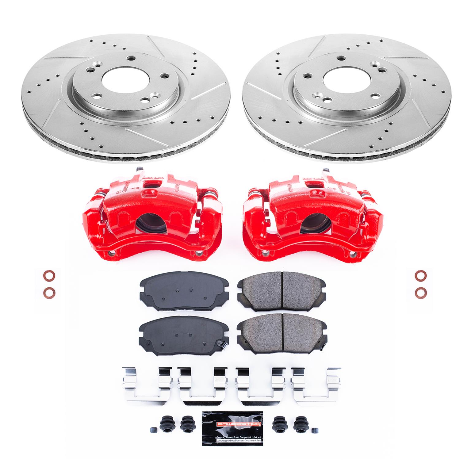 Power Stop 09-11 Hyundai Azera Front Z23 Evolution Sport Brake Kit w/Calipers (1x psbK4646, 1x psbS3096) thumbnail 8