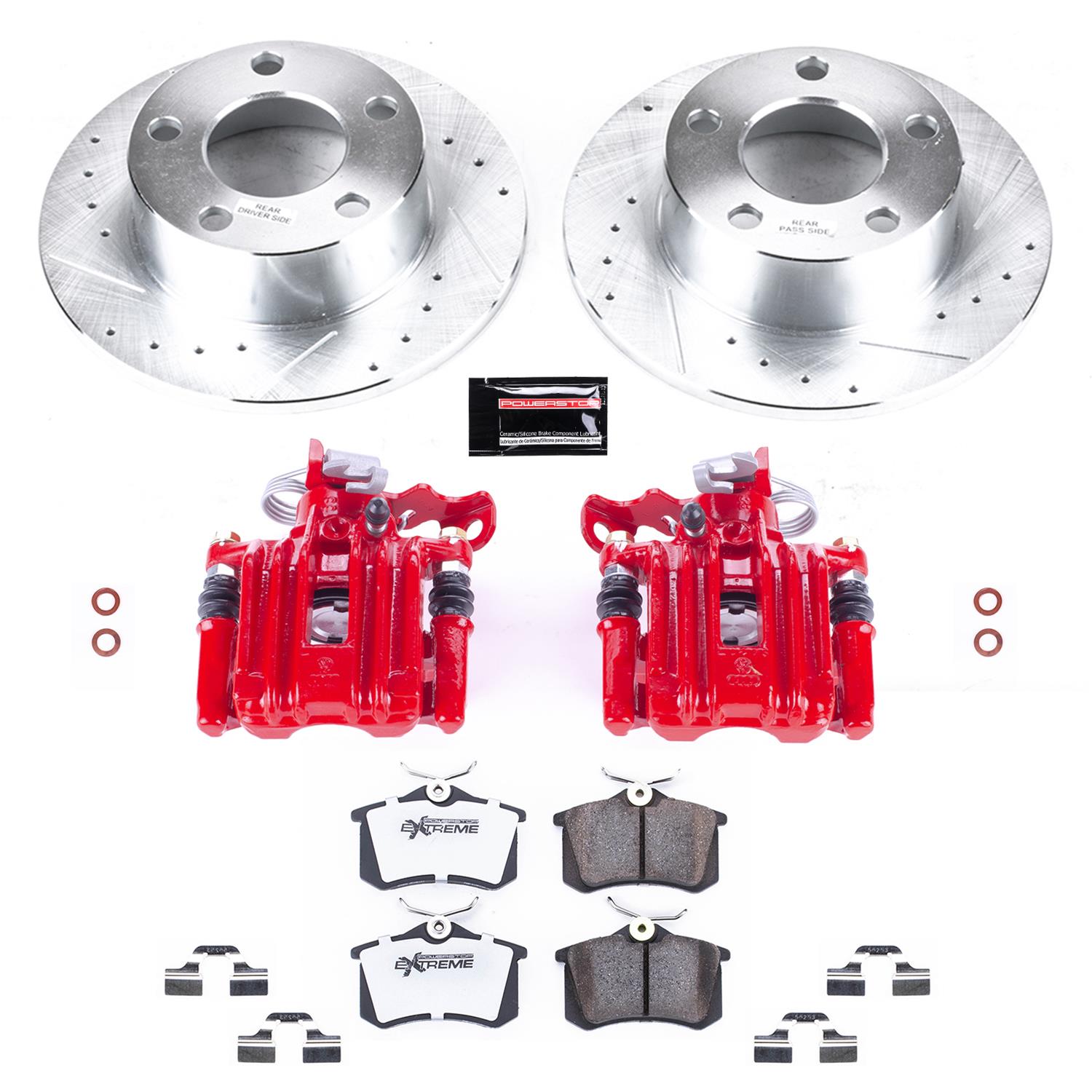 Power Stop 98-04 Audi A6 Rear Z26 Street Warrior Brake Kit w/Calipers thumbnail 9