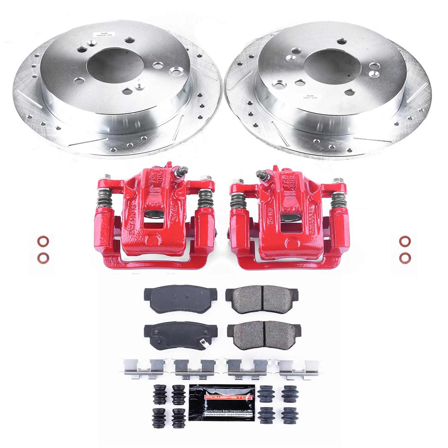 Power Stop 01-06 Hyundai Santa Fe Rear Z23 Evolution Sport Brake Kit w/Calipers (1x psbK5213, 1x psbS2652) thumbnail 7