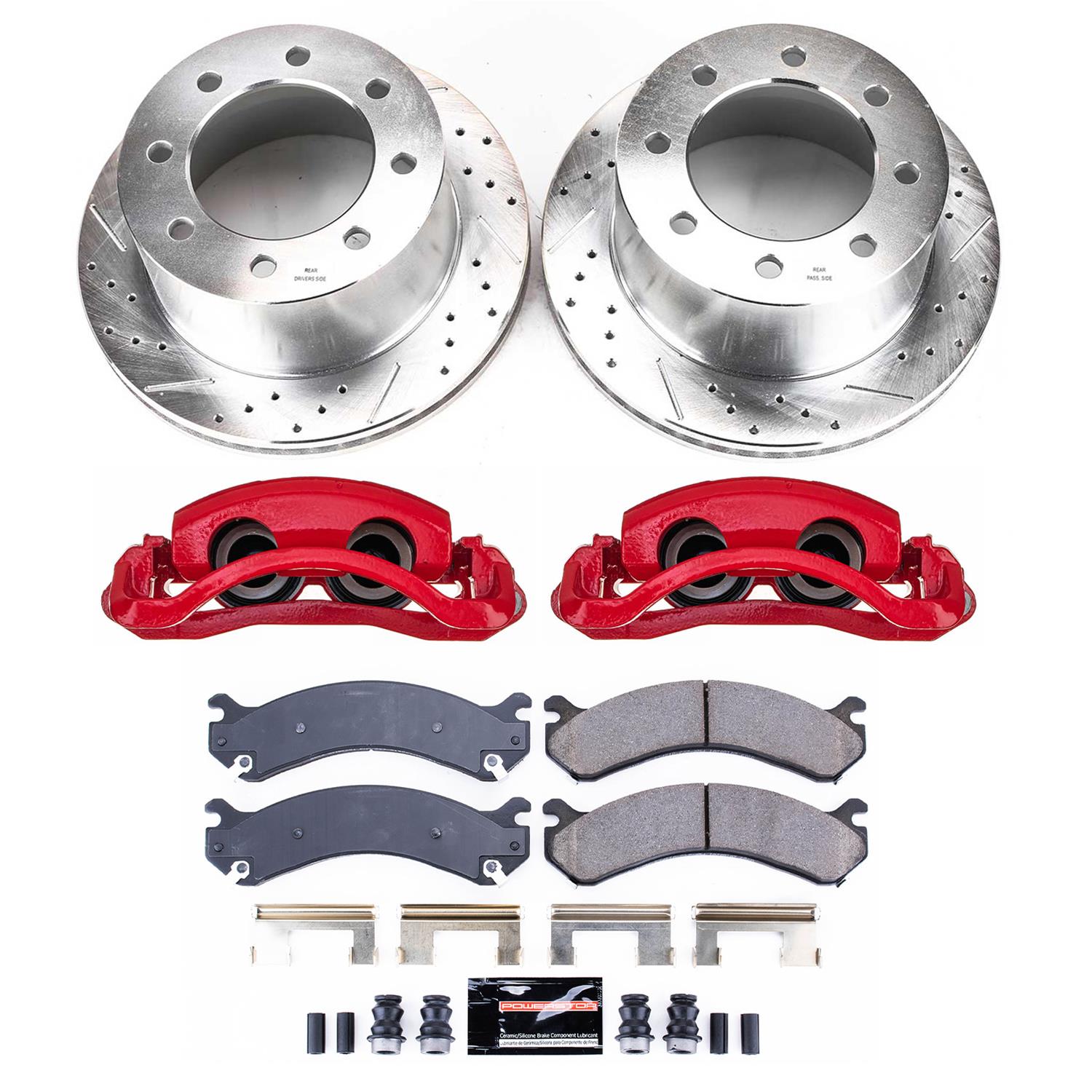 Power Stop 01-06 Chevrolet Silverado 3500 Rear Z23 Evolution Kit W/Cals (1x psbK5337, 1x psbS4814) thumbnail 5