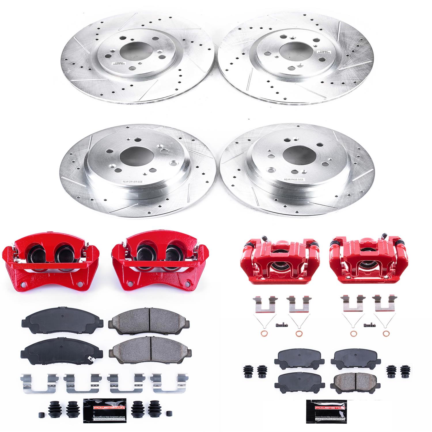 Power Stop 09-11 Honda Pilot Front & Rear Z23 Evolution Sport Brake Kit w/Calipers (1x psbS3826, 1x psbK4685, 1x psbK5370, 1x psbS3824) thumbnail 5