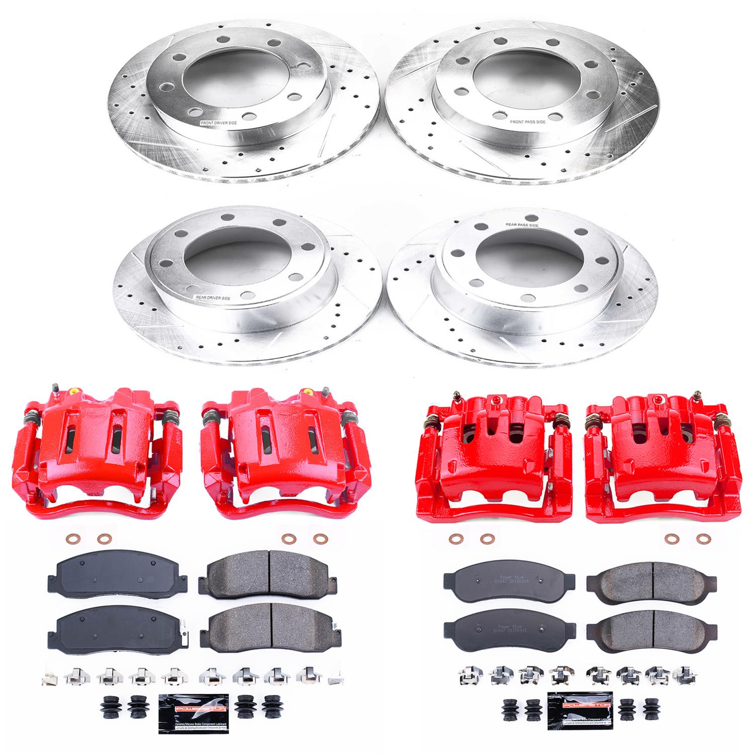Power Stop 09-10 Ford F-250 Super Duty Front & Rear Z23 Evolution Kit w/Cals (Bundled Kit) thumbnail 5