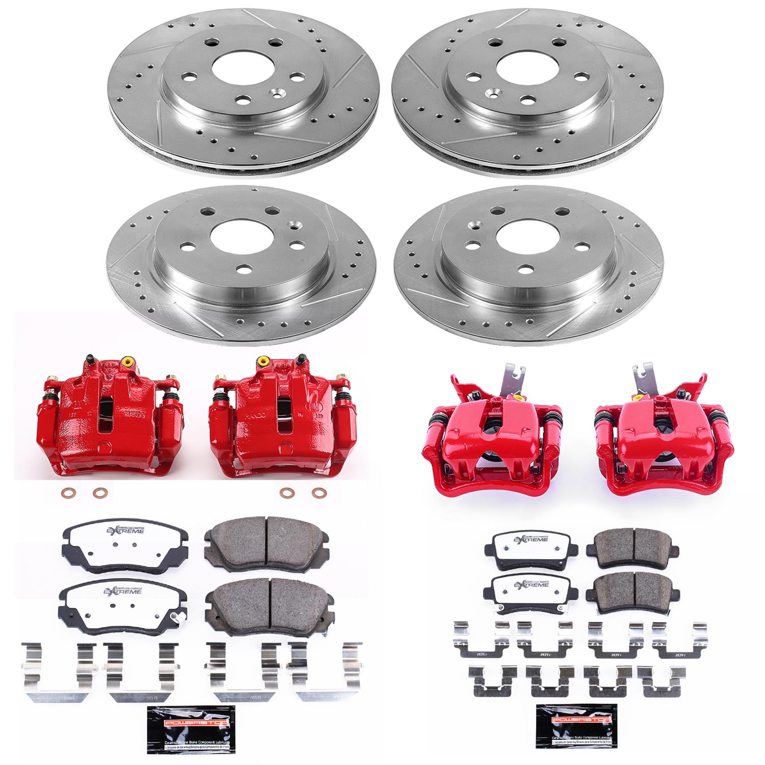 Power Stop 14-15 Chevrolet Malibu Front & Rear Z26 Street Warrior Brake Kit w/Calipers (1x psbKC5531A-26, 1x psbKC5522-26) thumbnail 3