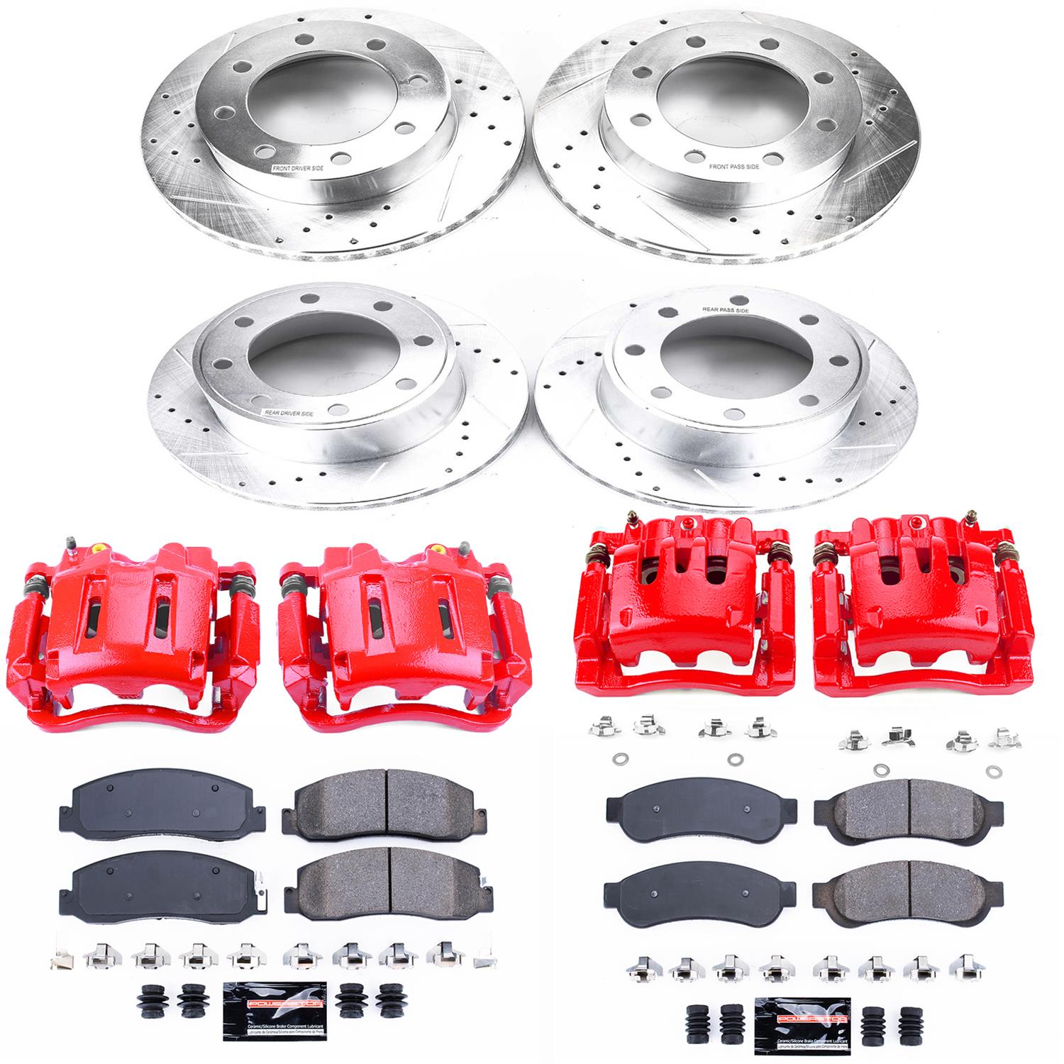 Power Stop 10-11 Ford F-250 Super Duty Front & Rear Z23 Evolution Kit w/Cals (Bundled Kit) thumbnail 4