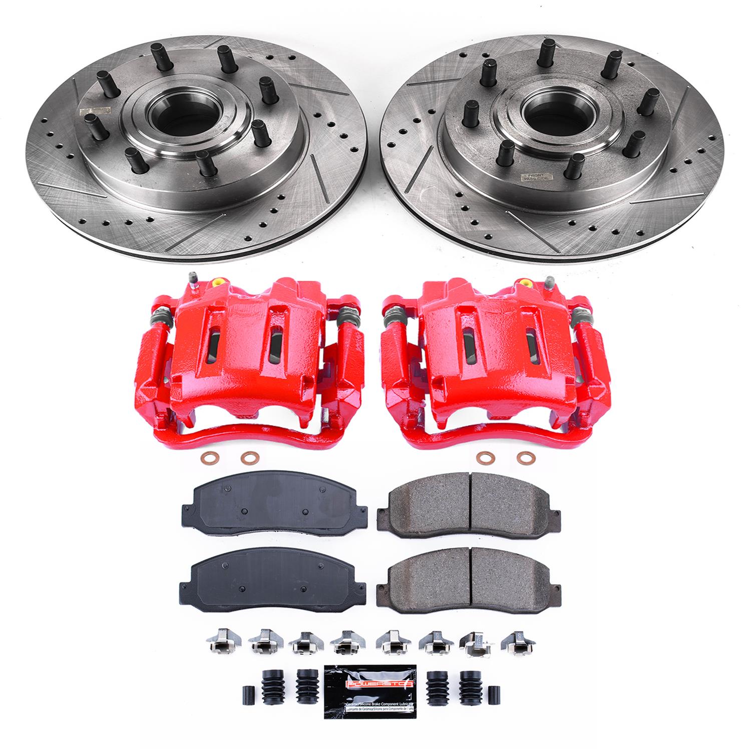 Power Stop 07-08 Ford F-250 Super Duty Front Z23 Evolution Kit w/Cals (1x psbZ23-1069, 1x psbS5022, 1x psbAR85138XL, 1x psbAR85138XR) thumbnail 3