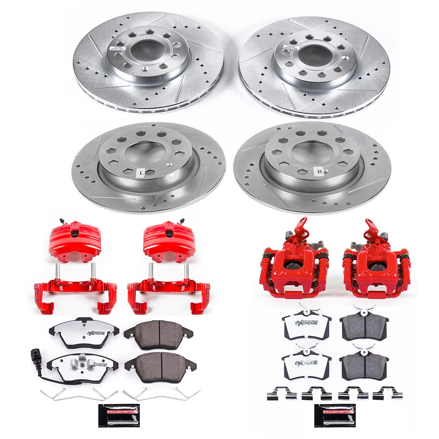 Power Stop 2019 Volkswagen Beetle Front & Rear Z26 Street Warrior Brake Kit w/Calipers (1x psbKC4623-26, 1x psbKC5671A-26) thumbnail 3