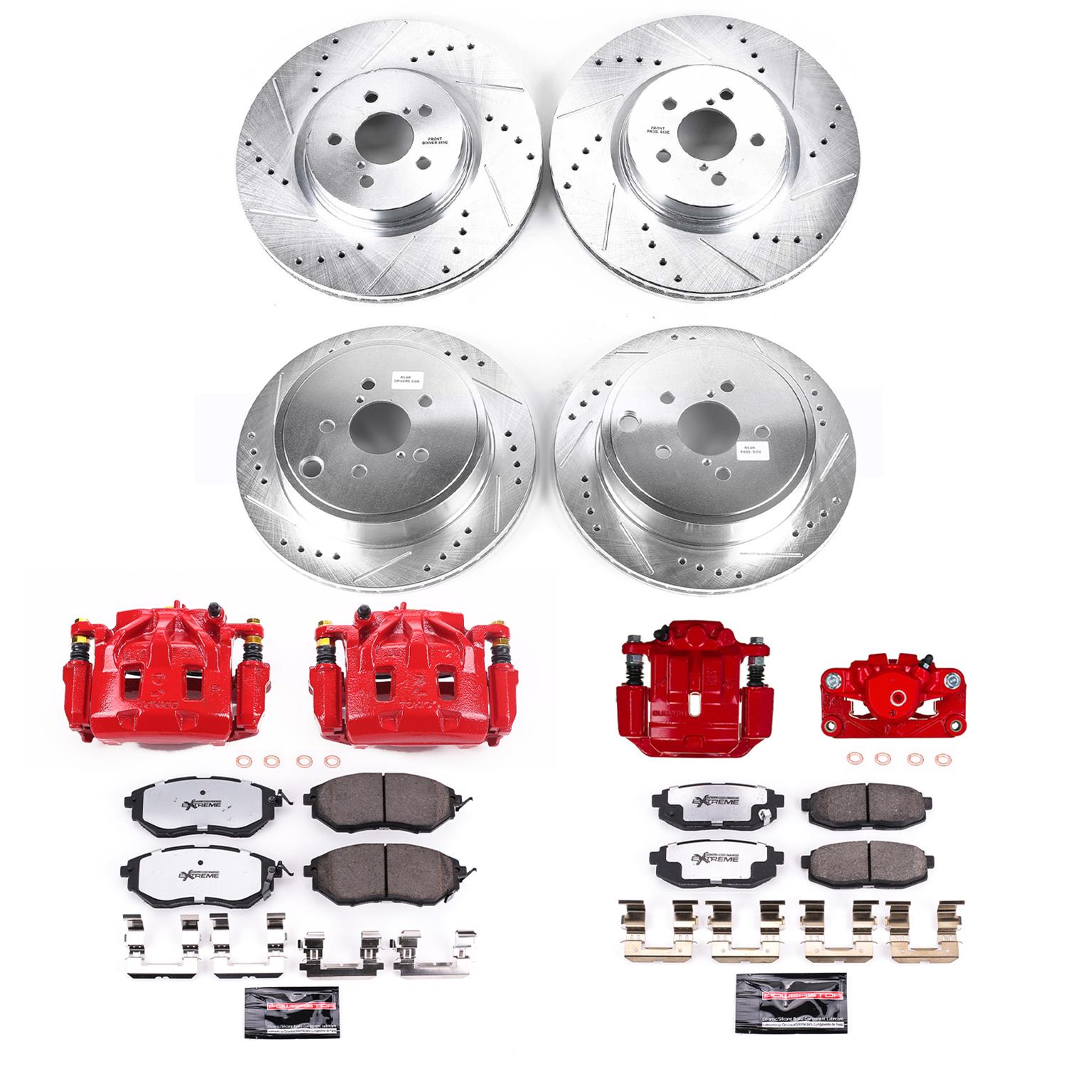 Power Stop 10-14 Subaru Outback Front & Rear Z26 Street Warrior Brake Kit w/Calipers (1x psbK285-26, 1x psbK5883-26, 1x psbS3348, 1x psbS6376) thumbnail 5