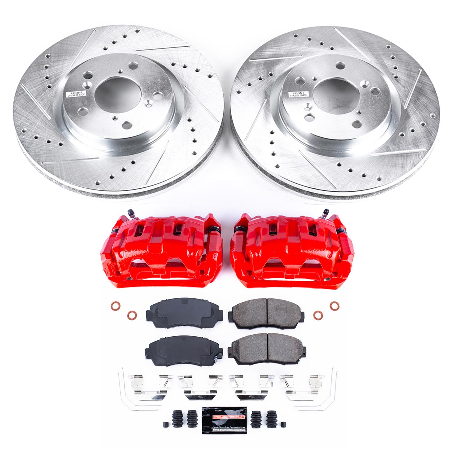 Power Stop 11-14 Honda Odyssey Front Z23 Evolution Sport Brake Kit w/Calipers (1x psbK5857, 1x psbS6448) thumbnail 2