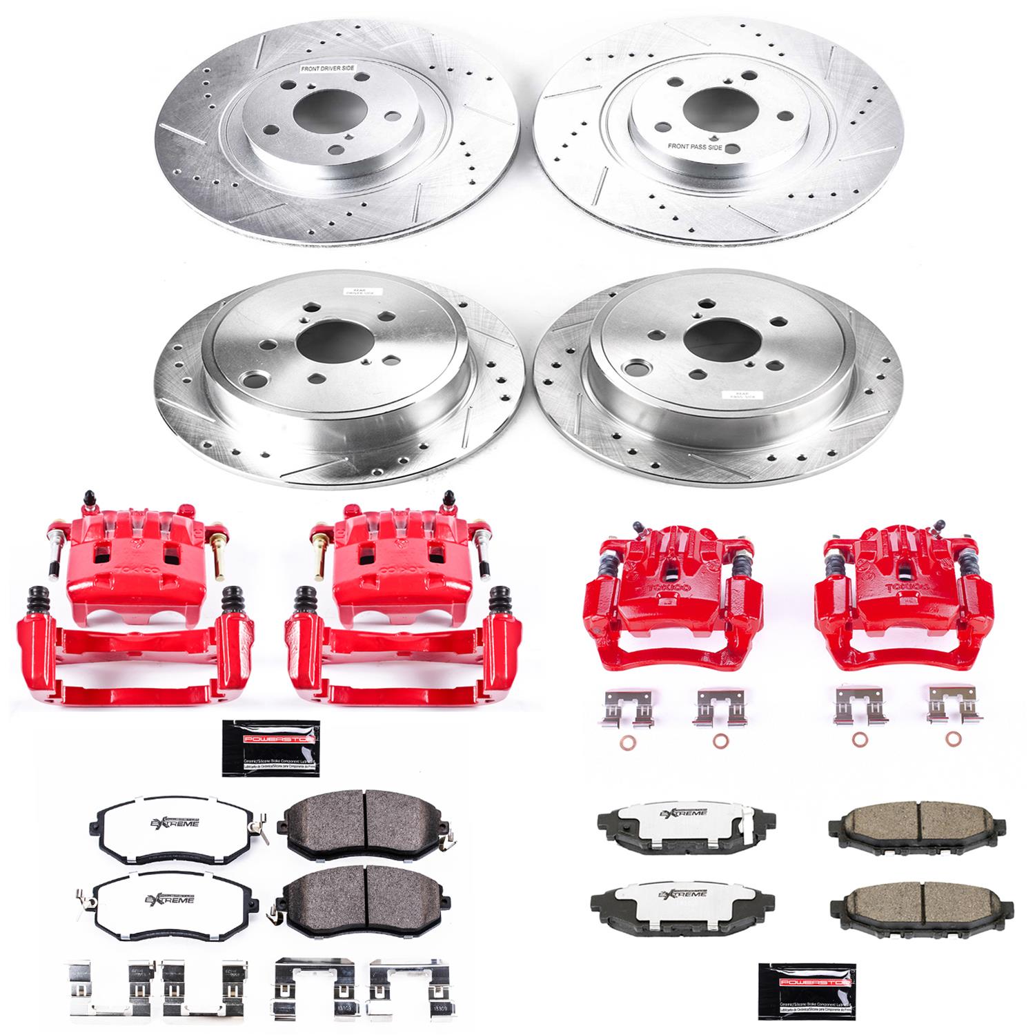 Power Stop 13-14 Subaru Legacy Front & Rear Z26 Street Warrior Brake Kit w/Calipers (1x psbKC6082-26, 1x psbKC4631A-26) thumbnail 6