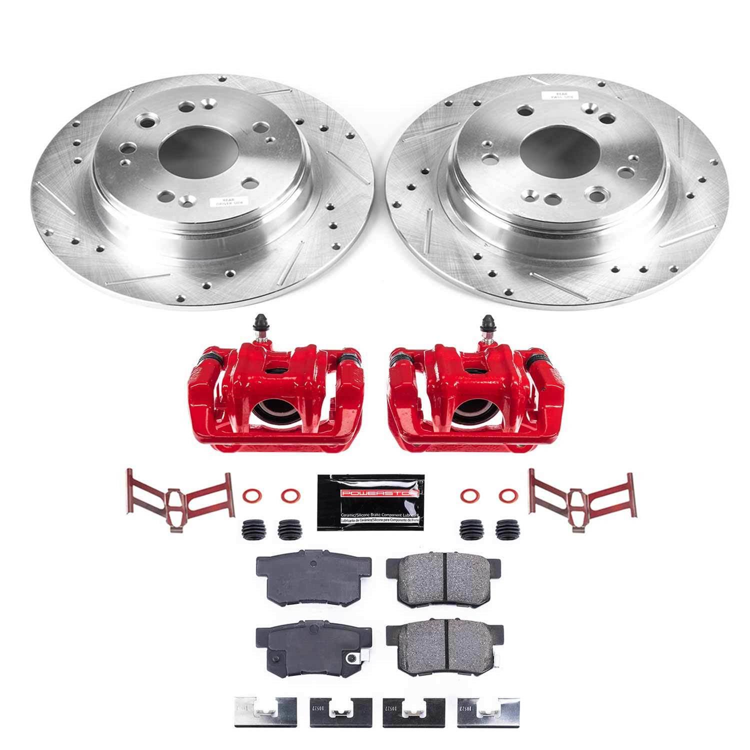Power Stop 02-04 Honda CR-V Rear Z23 Evolution Sport Brake Kit w/Calipers (1x psbK6172, 1x psbS1448) thumbnail 2