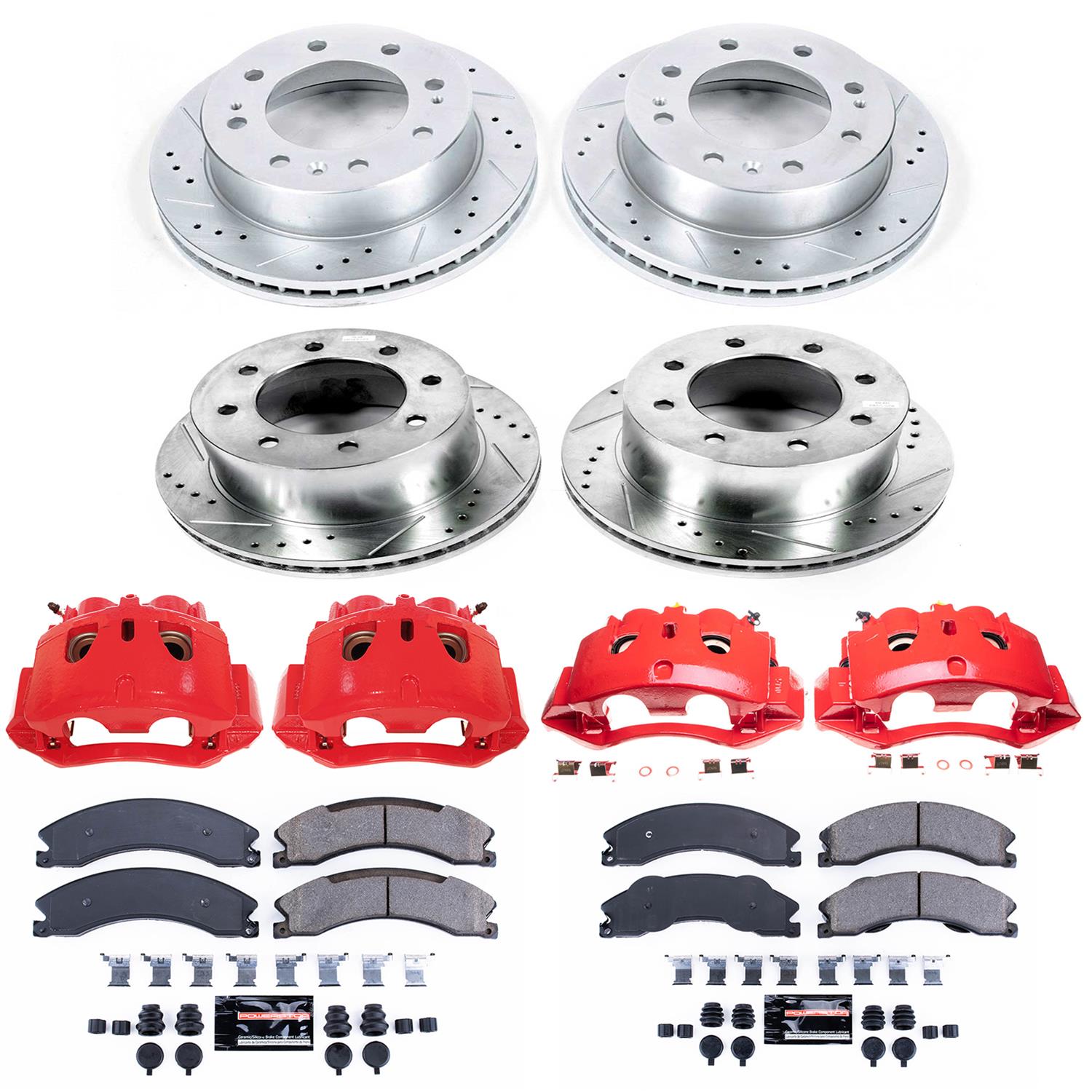 PowerStop Z23 Evolution Sport Brake Upgrade Kits with Calipers for 2012-2019 SIERRA 3500 HD, SILVERADO HD - KC6260 Disc Kit, Upgrade, Front and Rear, Cross-Drilled/Slotted Surface, Chevrolet, GMC, Kit thumbnail 7