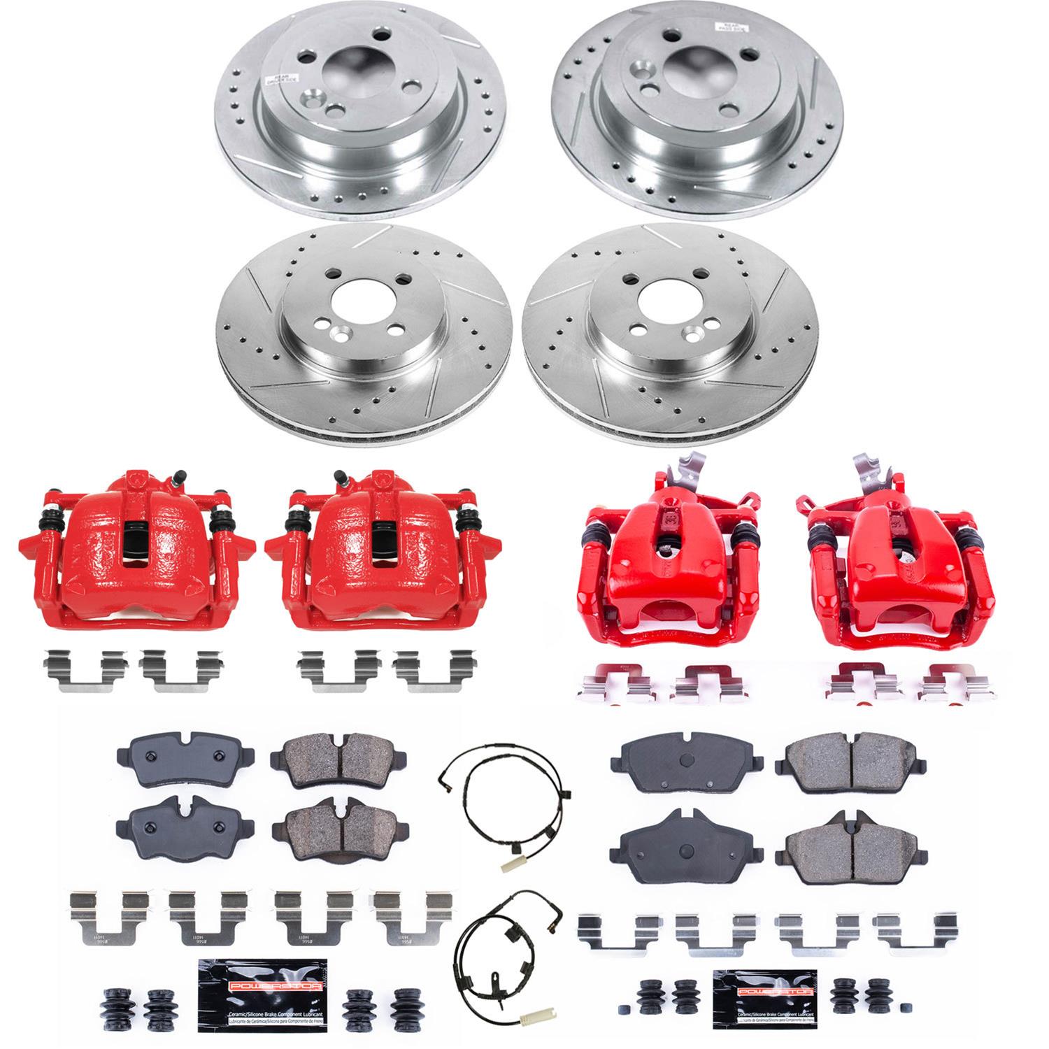 PowerStop Z23 Evolution Sport Brake Upgrade Kits with Calipers for 2007-2010 COOPER - KC6298 Disc Kit, Upgrade, Front and Rear, Cross-Drilled/Slotted Surface, Mini, Kit thumbnail 5