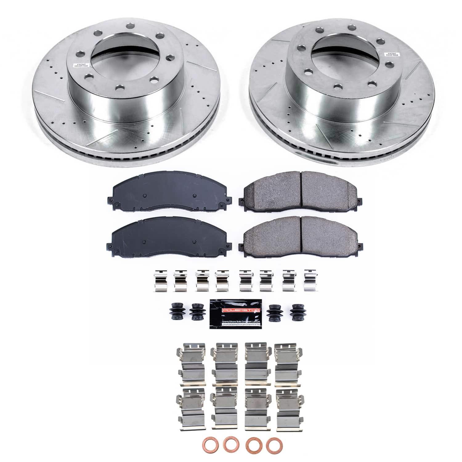 Power Stop 13-16 Ford F-450 Super Duty Front Z23 Evolution Kit w/Calipers (1x psbZ23-1680, 1x psbS5486, 1x psbAR85153XL, 1x psbAR85153XR) thumbnail 2