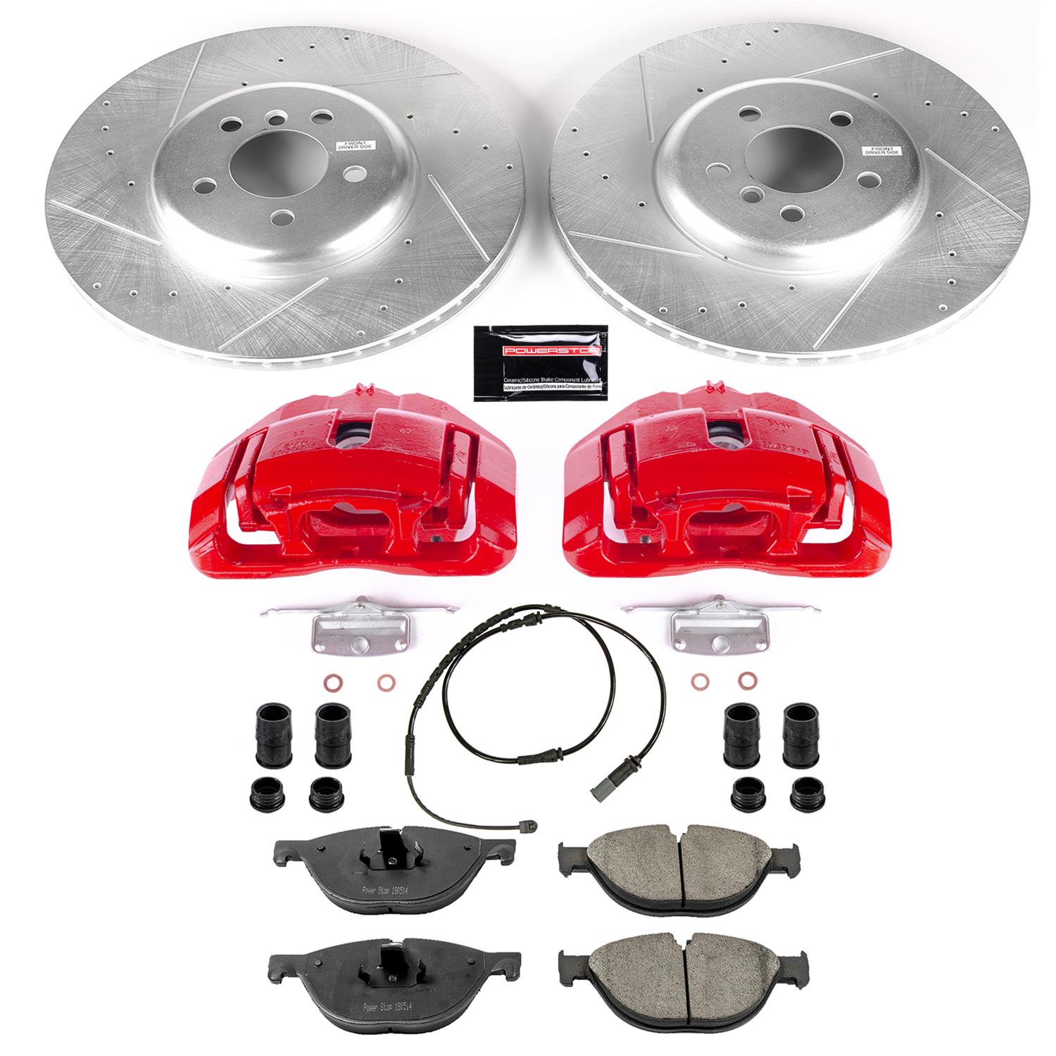 Power Stop 10-15 BMW 550i GT Front Z23 Evolution Kit w/Cals (1x psbS6078, 1x psbSW-0456, 1x psbZ23-1409, 1x psbEBR1219XR, 1x psbEBR1220XL) thumbnail 2