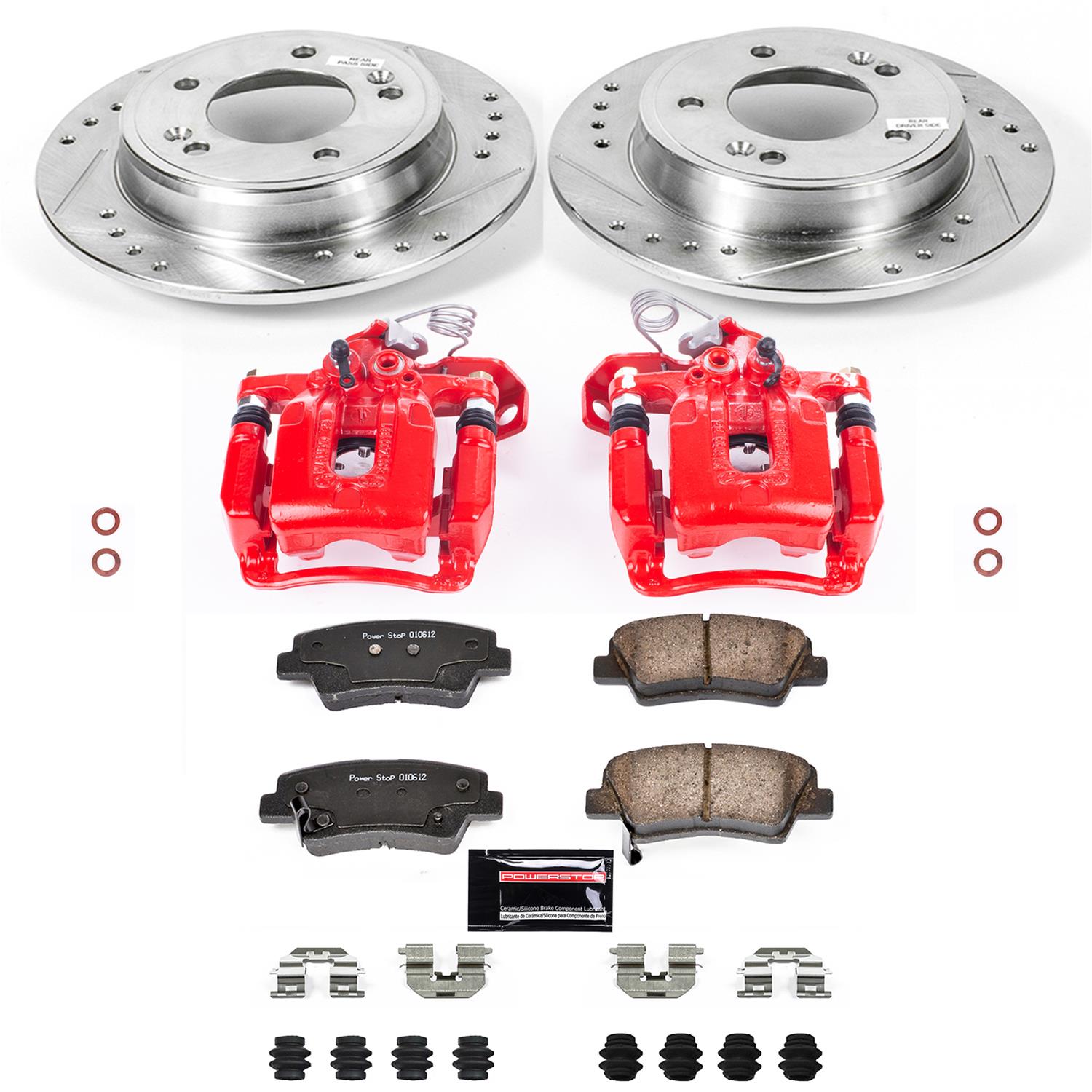 PowerStop Z23 Evolution Sport Brake Upgrade Kits with Calipers for 2011-2016 ELANTRA, 2013-2014 ELANTRA COUPE - KC6501 Disc Kit, Upgrade, Rear, Cross-Drilled/Slotted Surface, Hyundai, Kit thumbnail 7