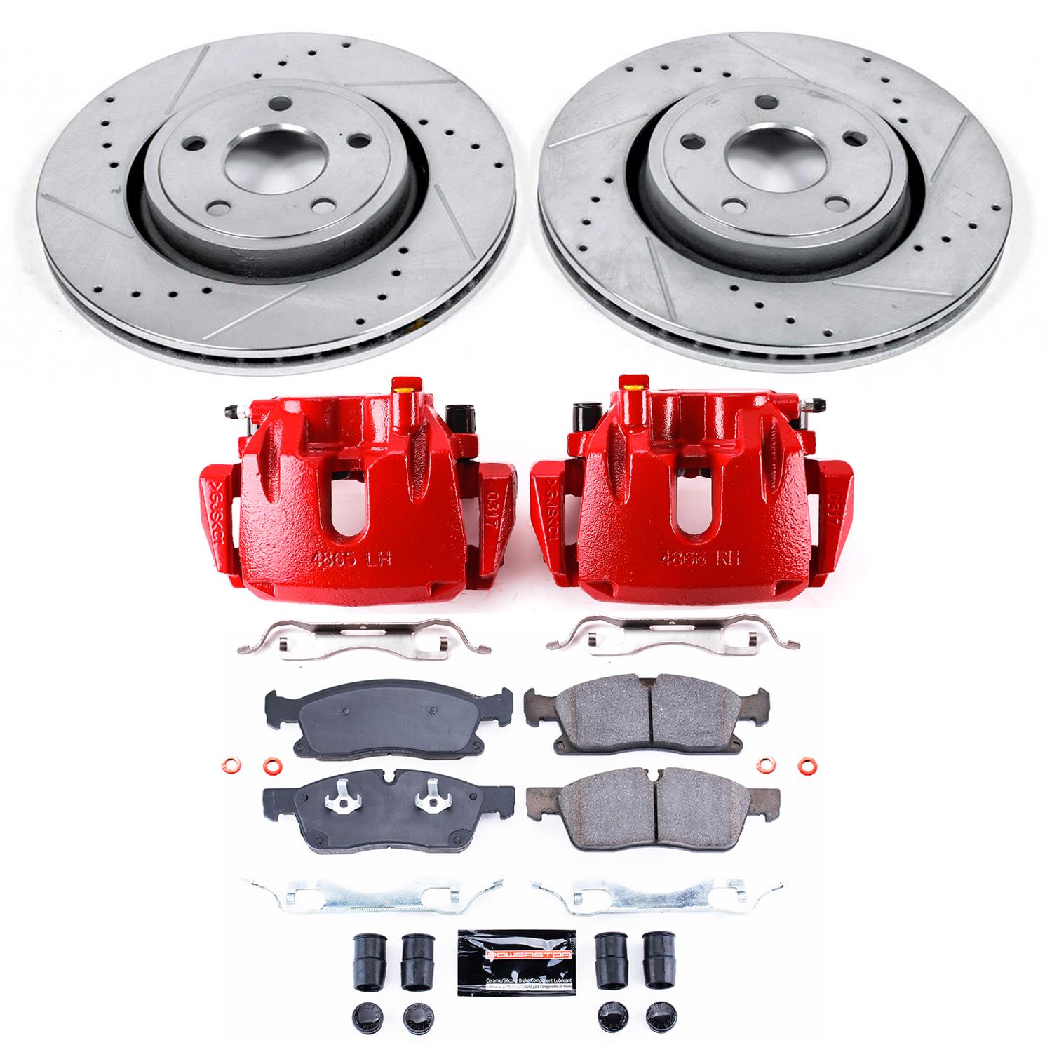 Power Stop 13-15 Jeep Grand Cherokee Front Z23 Evolution Sport Brake Kit w/Calipers (1x psbS5296A, 1x psbK6536) thumbnail 5