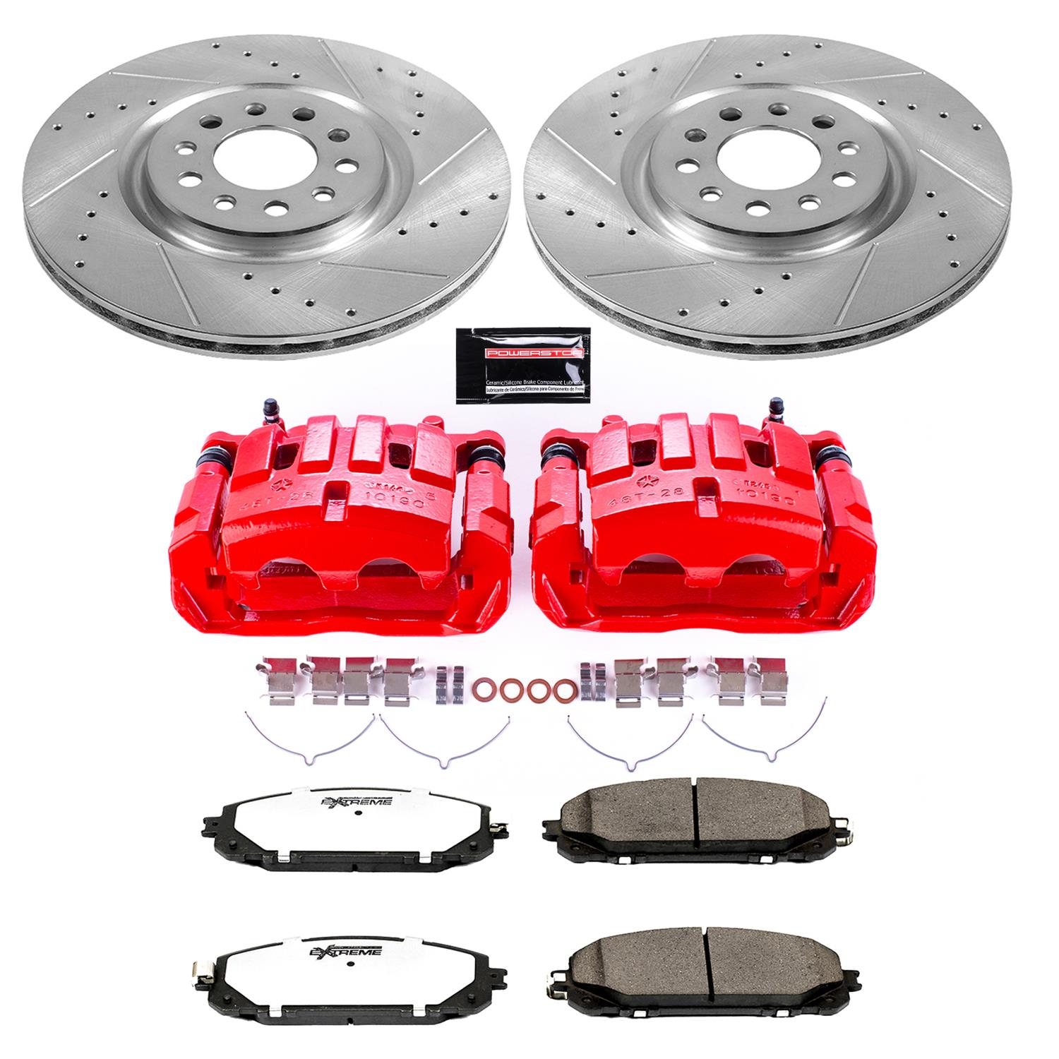 Power Stop 14-16 Jeep Cherokee Front Z36 Truck & Tow Kit w/Cals (1x psbK6540-36, 1x psbS5508) thumbnail 3