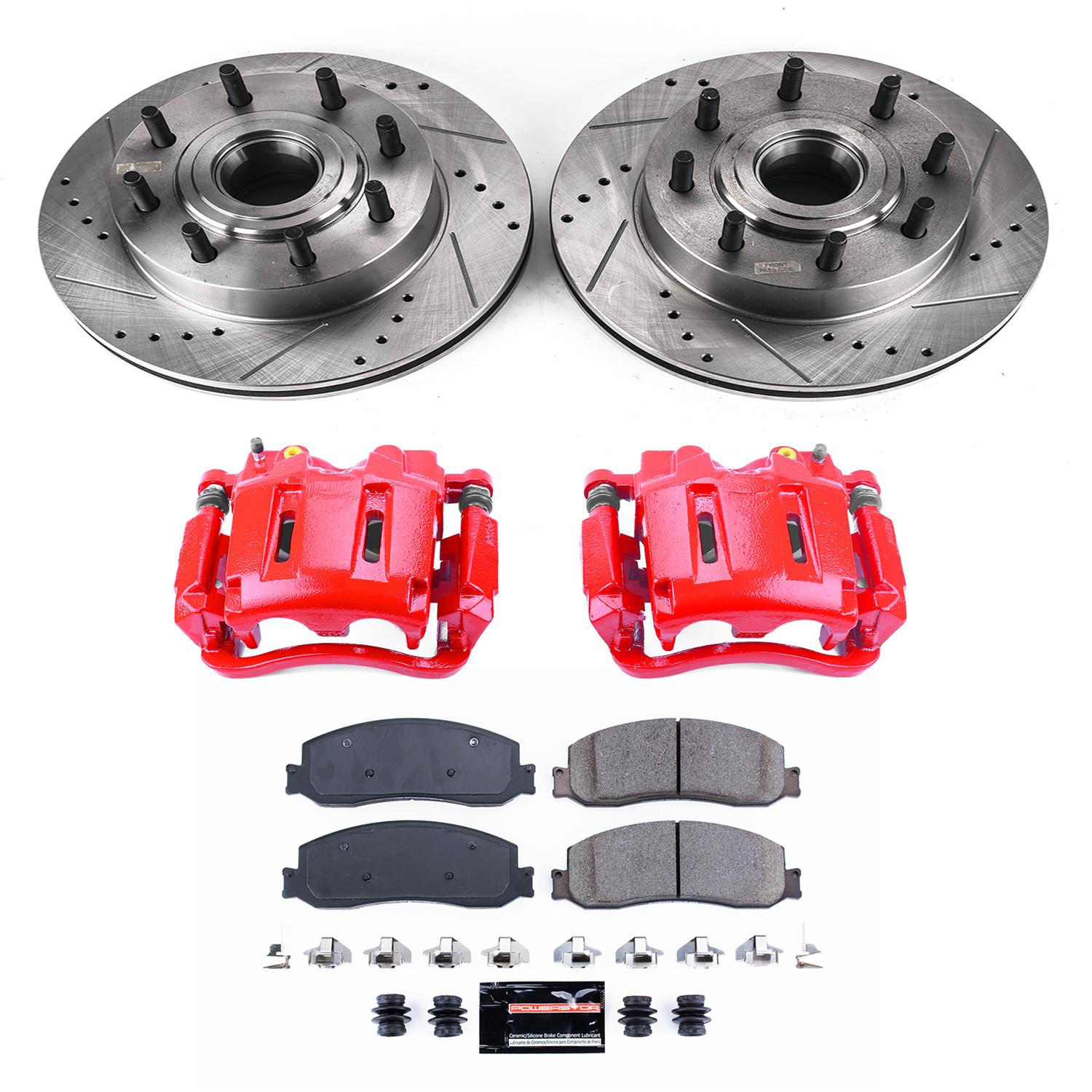 Power Stop 12-13 Ford F-250 Super Duty Front Z23 Evolution Kit w/Cals (1x psbZ23-1631, 1x psbS5022, 1x psbAR85138XL, 1x psbAR85138XR) thumbnail 4