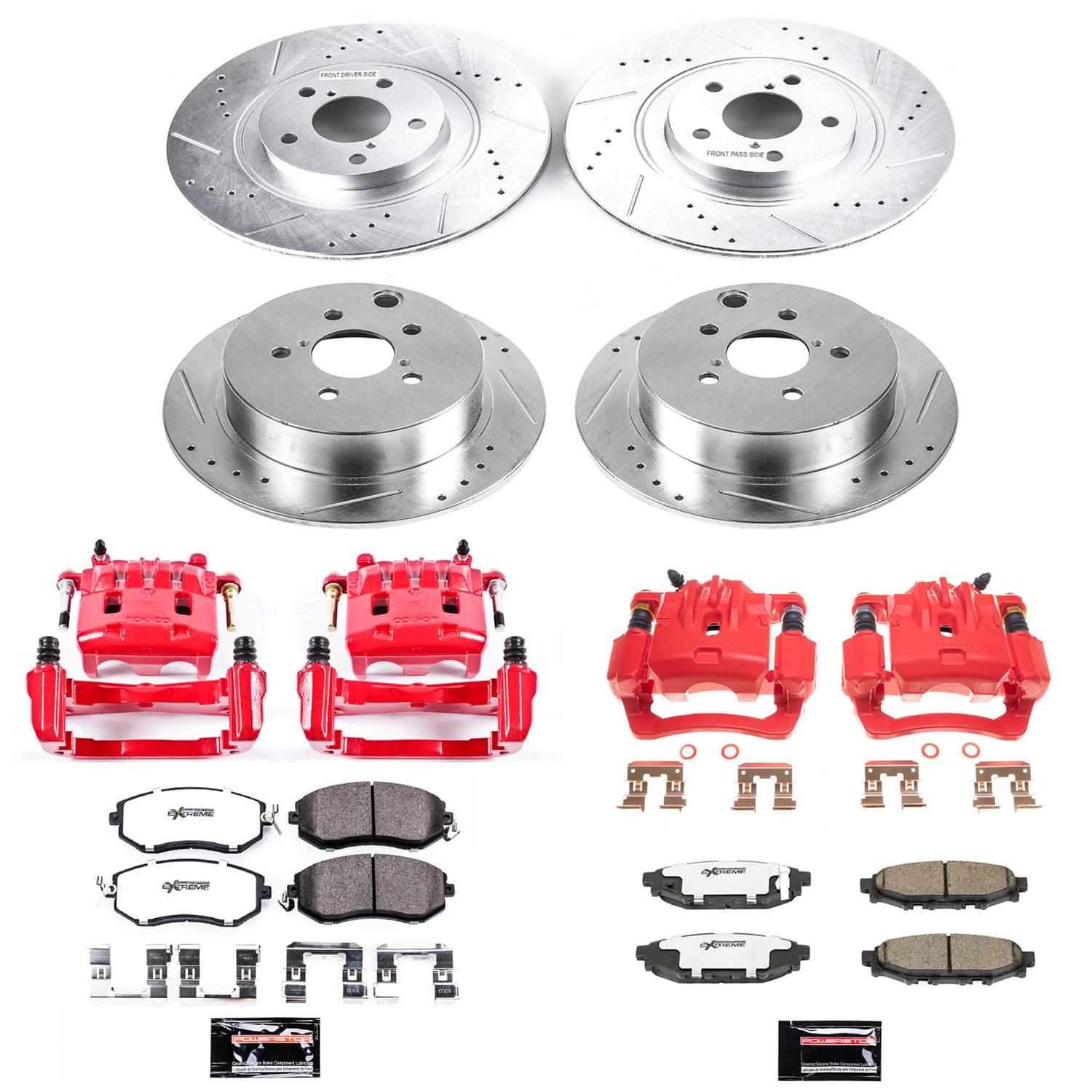 Power Stop 16-17 Subaru Crosstrek Front & Rear Z26 Street Warrior Brake Kit w/Calipers (1x psbKC6082-26, 1x psbKC6107-26) thumbnail 7