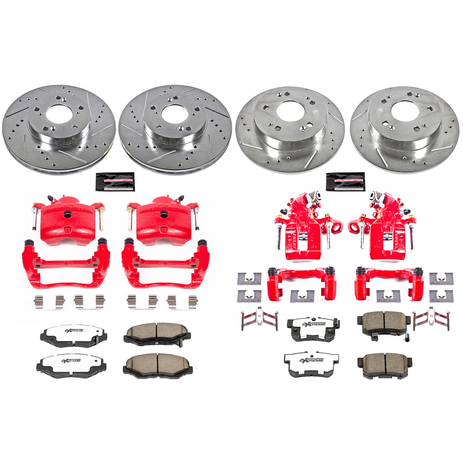 Power Stop 14-15 Acura ILX Front & Rear Z26 Street Warrior Brake Kit w/Calipers (1x psbKC1043A-26, 1x psbKC1243-26) thumbnail 3