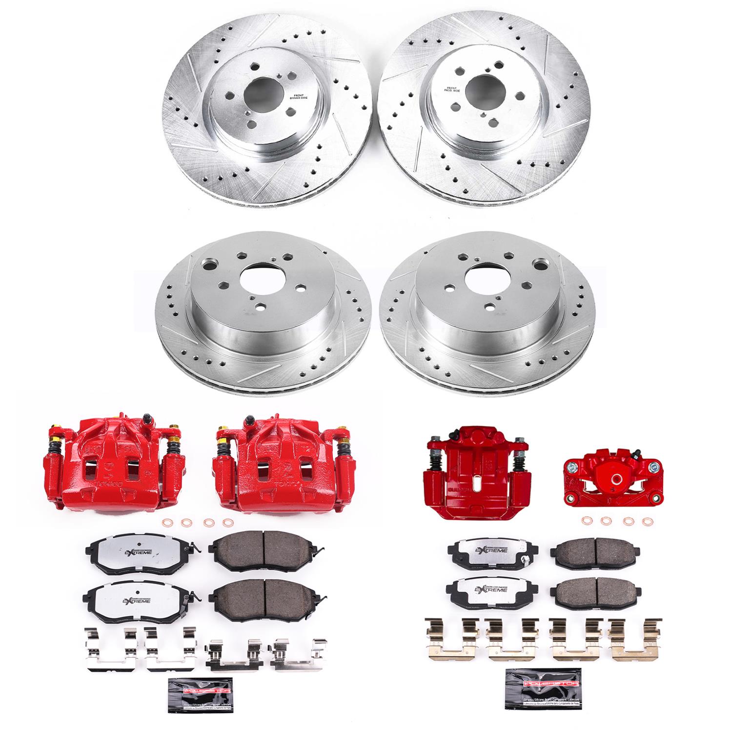 Power Stop 14-18 Subaru Forester Front & Rear Z26 Street Warrior Brake Kit w/Calipers (1x psbK285-26, 1x psbS3348, 1x psbK6978-26, 1x psbS6376) thumbnail 4