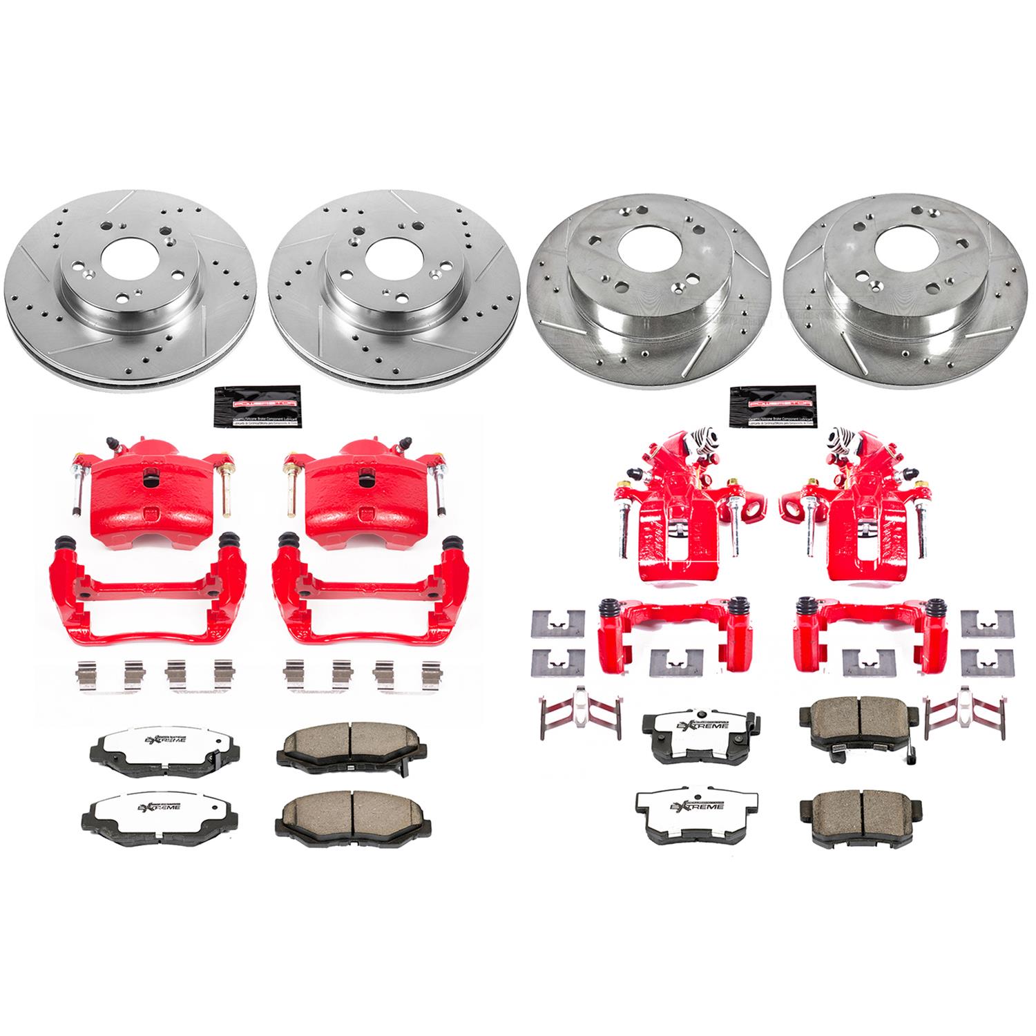 Power Stop 2013 Acura ILX Front & Rear Z26 Street Warrior Brake Kit w/Calipers (1x psbKC1243-26, 1x psbKC6490-26) thumbnail 8