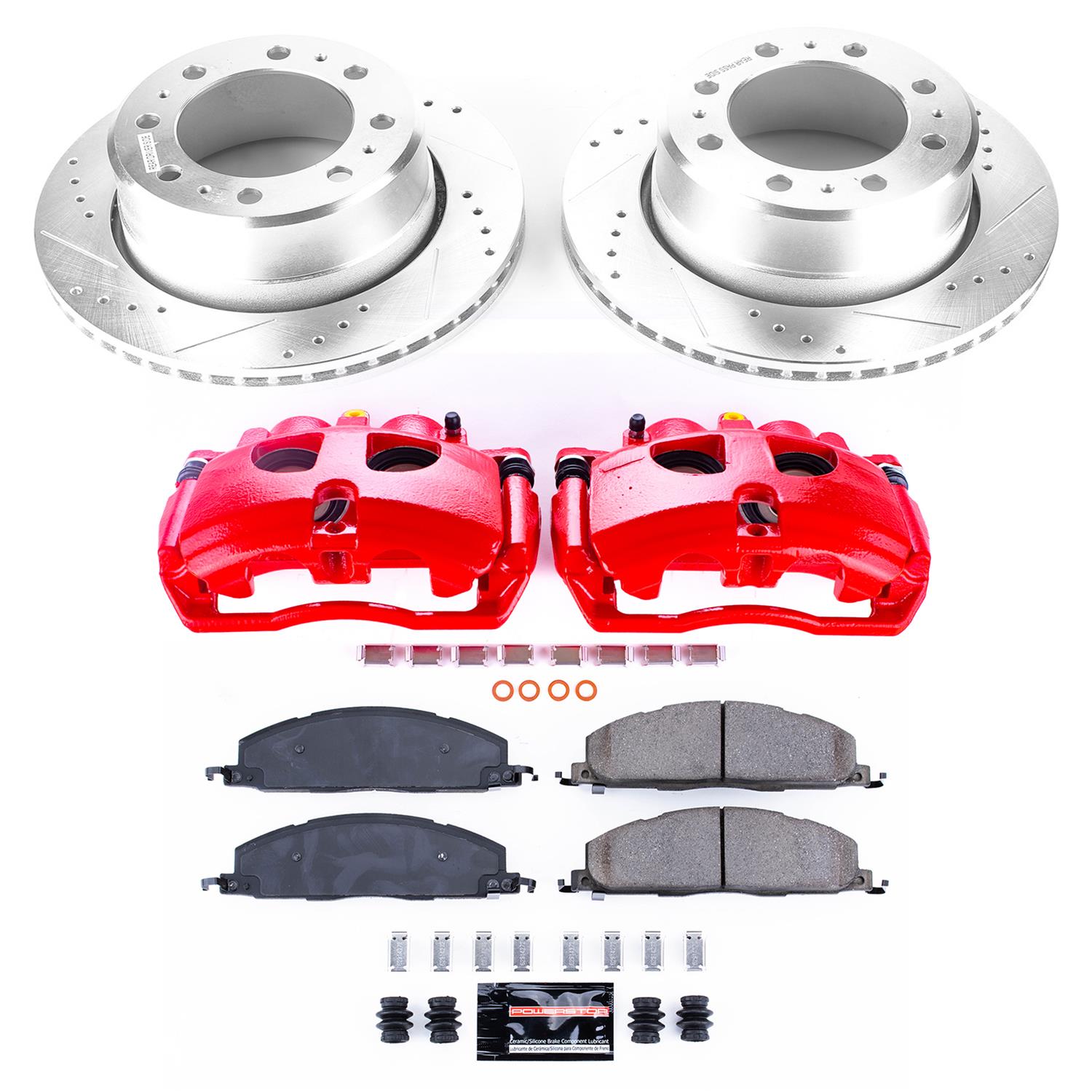 Power Stop 13-18 Ram 3500 Rear Z23 Evolution Kit w/Cals (1x psbS5210, 1x psbZ23-1400, 1x psbAR83067XL, 1x psbAR83067XR) thumbnail 3