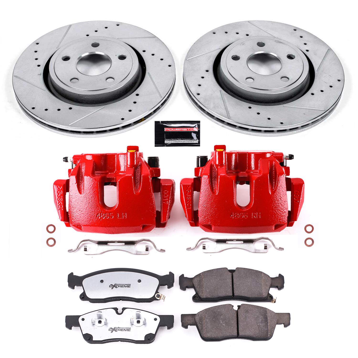 Power Stop 16-20 Jeep Grand Cherokee Front Z36 Truck & Tow Kit w/Cals (1x psbK7133-36, 1x psbS5296A) thumbnail 3